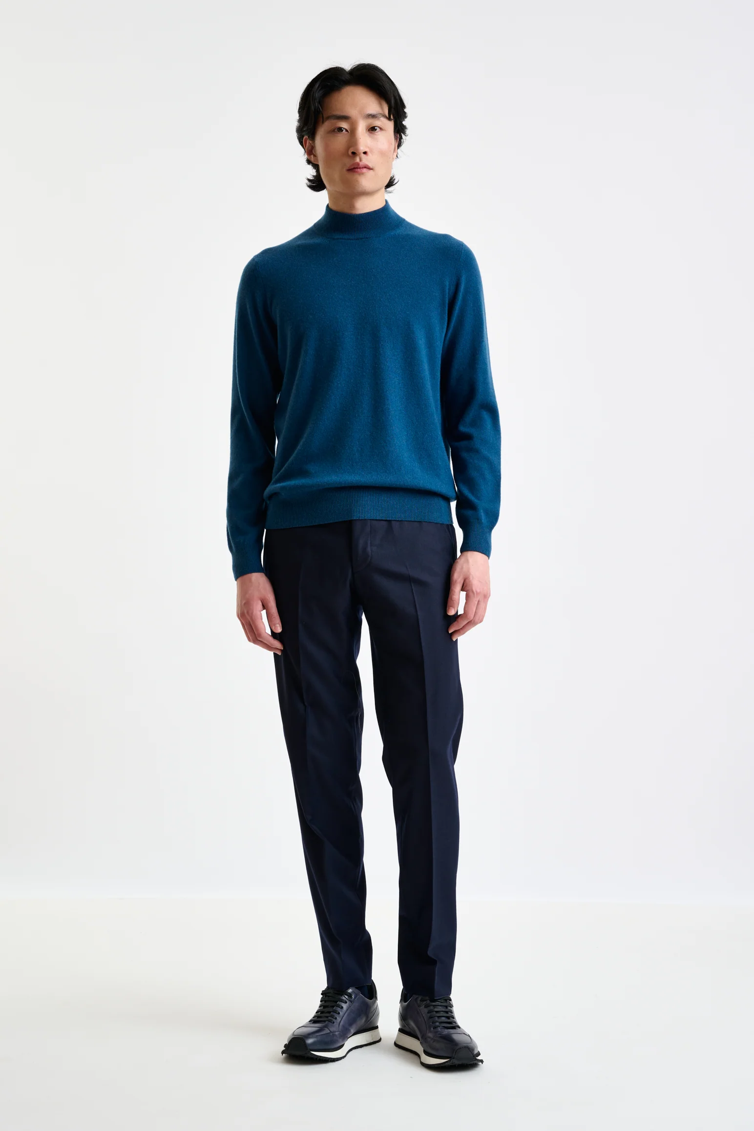 Pilot Blue Wool & Cashmere Evanton Mockneck Knit - Image 4