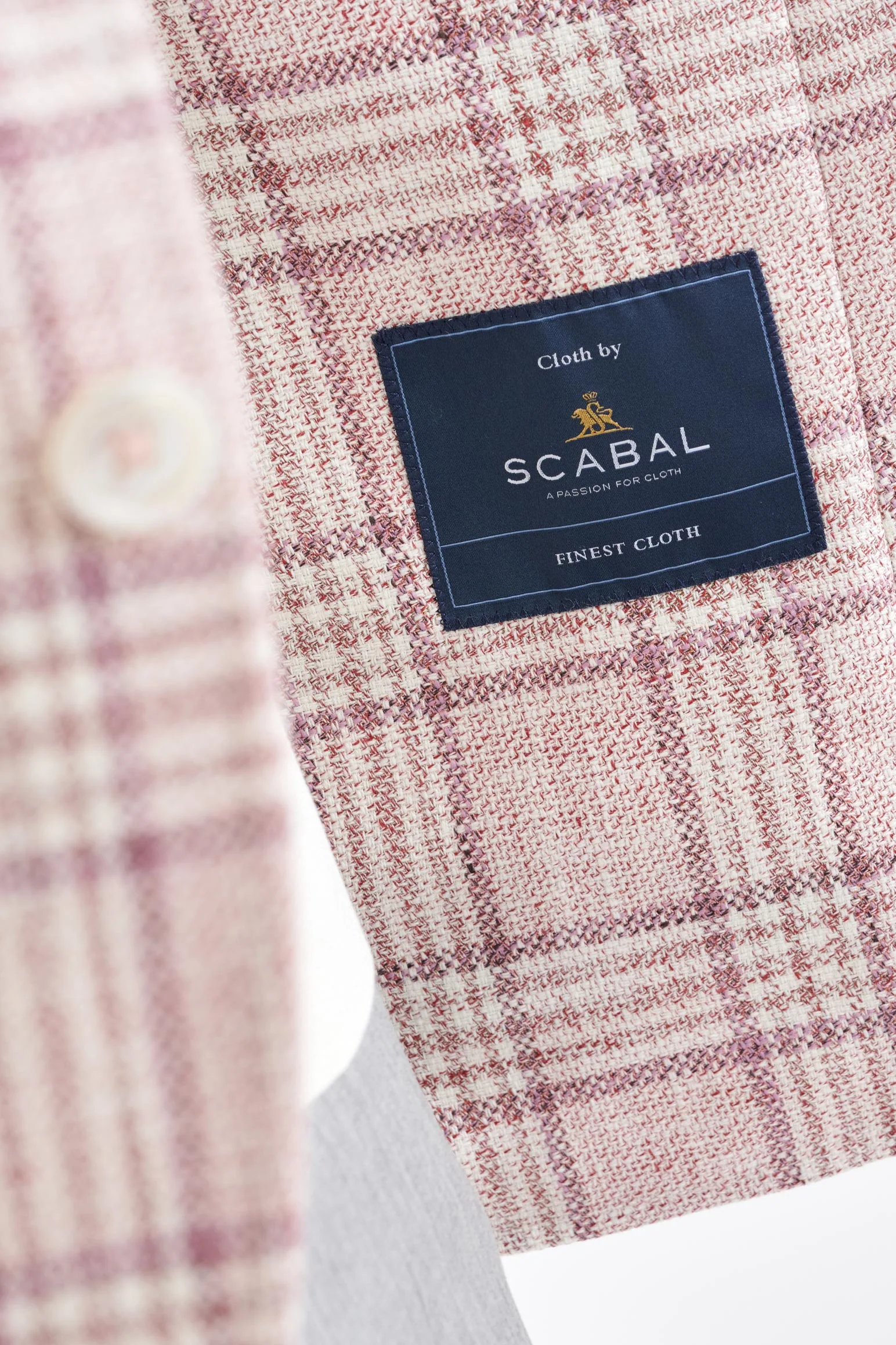 Pink Check Cotton & Linen Kenton Jacket Amalfi Trend - Image 4