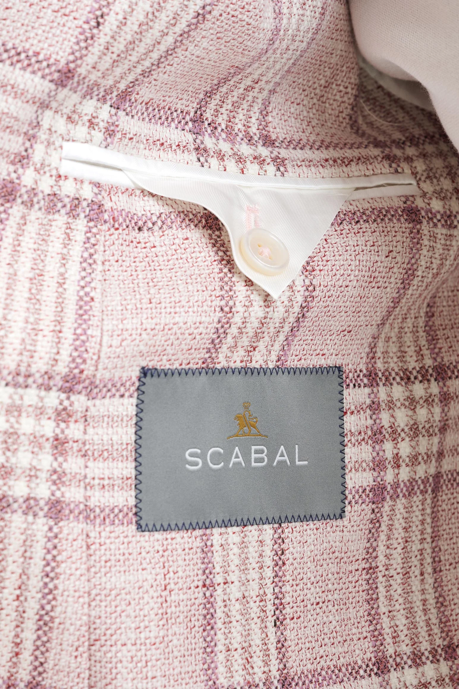 Pink Check Cotton & Linen Kenton Jacket Amalfi Trend - Image 5