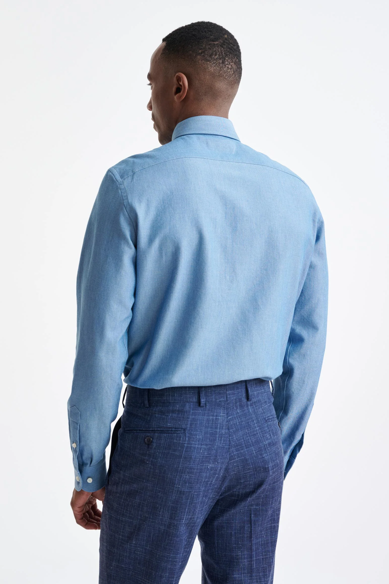 Plain Dark Grey 100% Cotton Structured Formal Shirt - Image 4