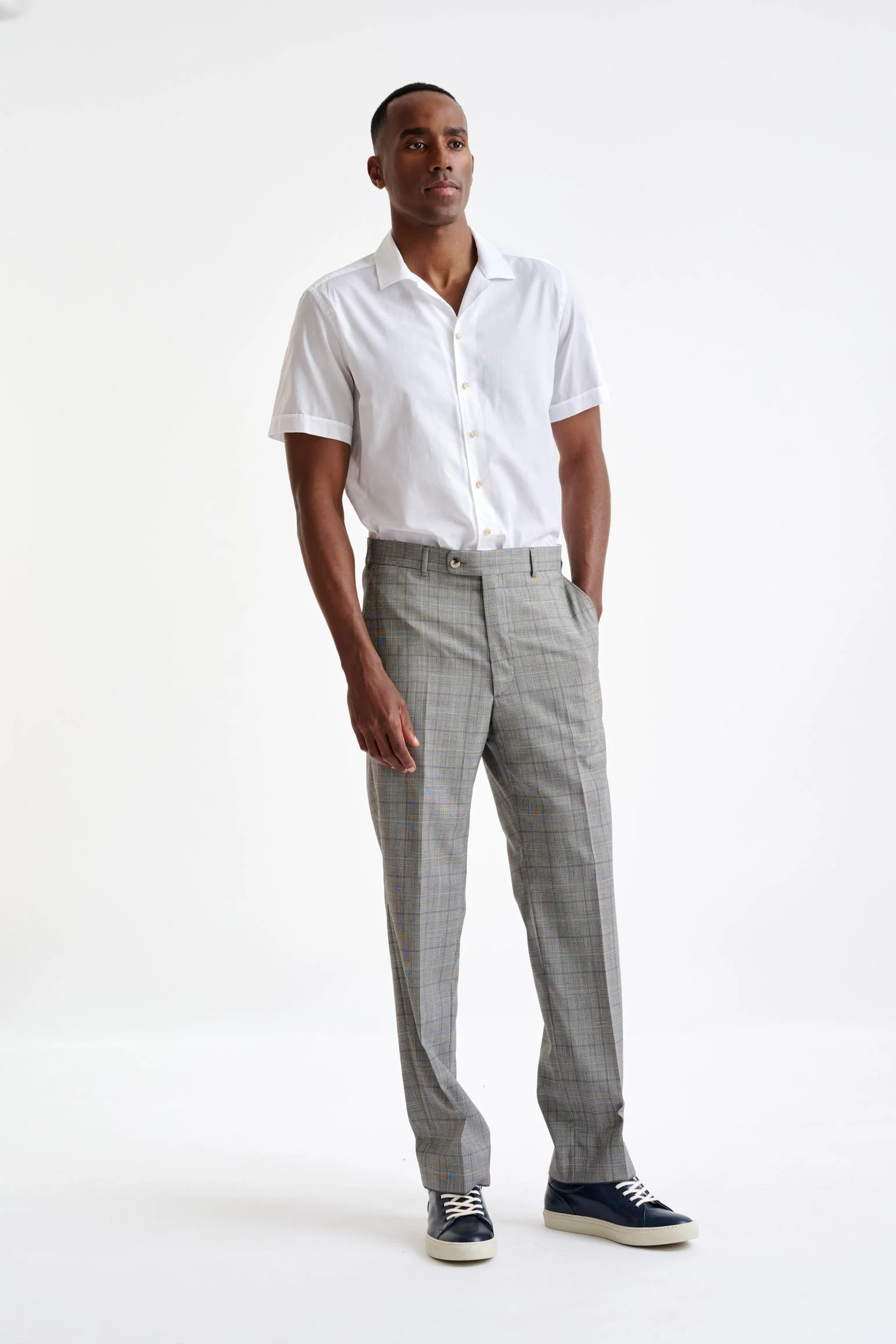 Plain White 100% Cotton Structured Short Sleeve Shirt - Image 2