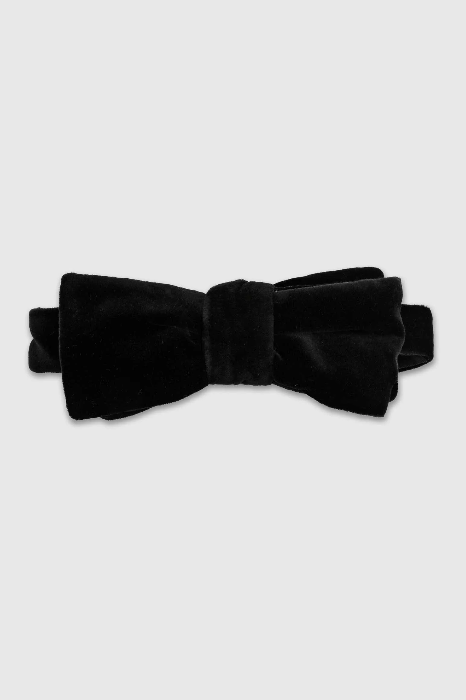 Black Cotton Velvet Pre-Tied Small Bow Tie