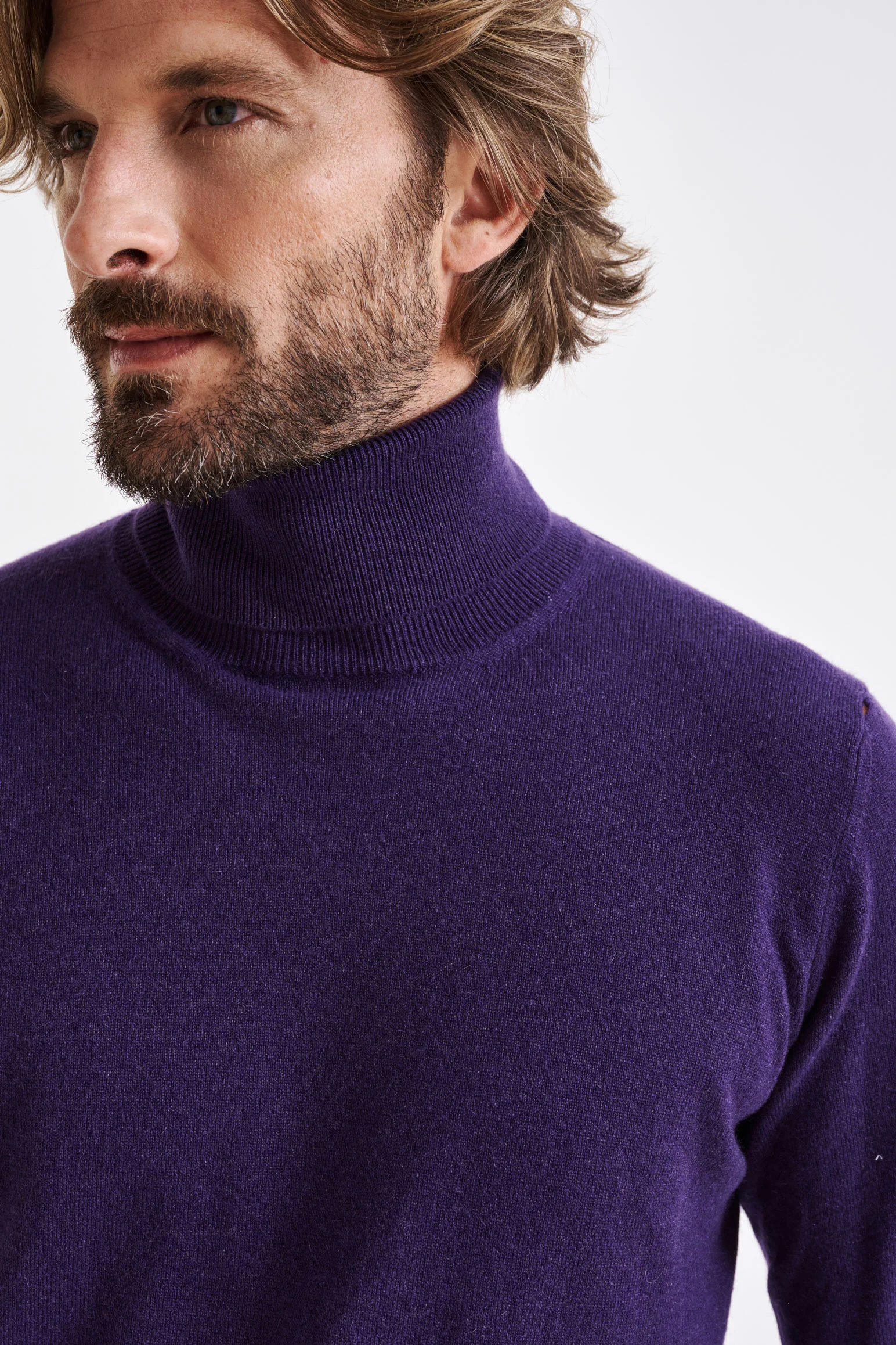 Purple 100% Cashmere Drumberg Rollneck Knitwear - Image 3