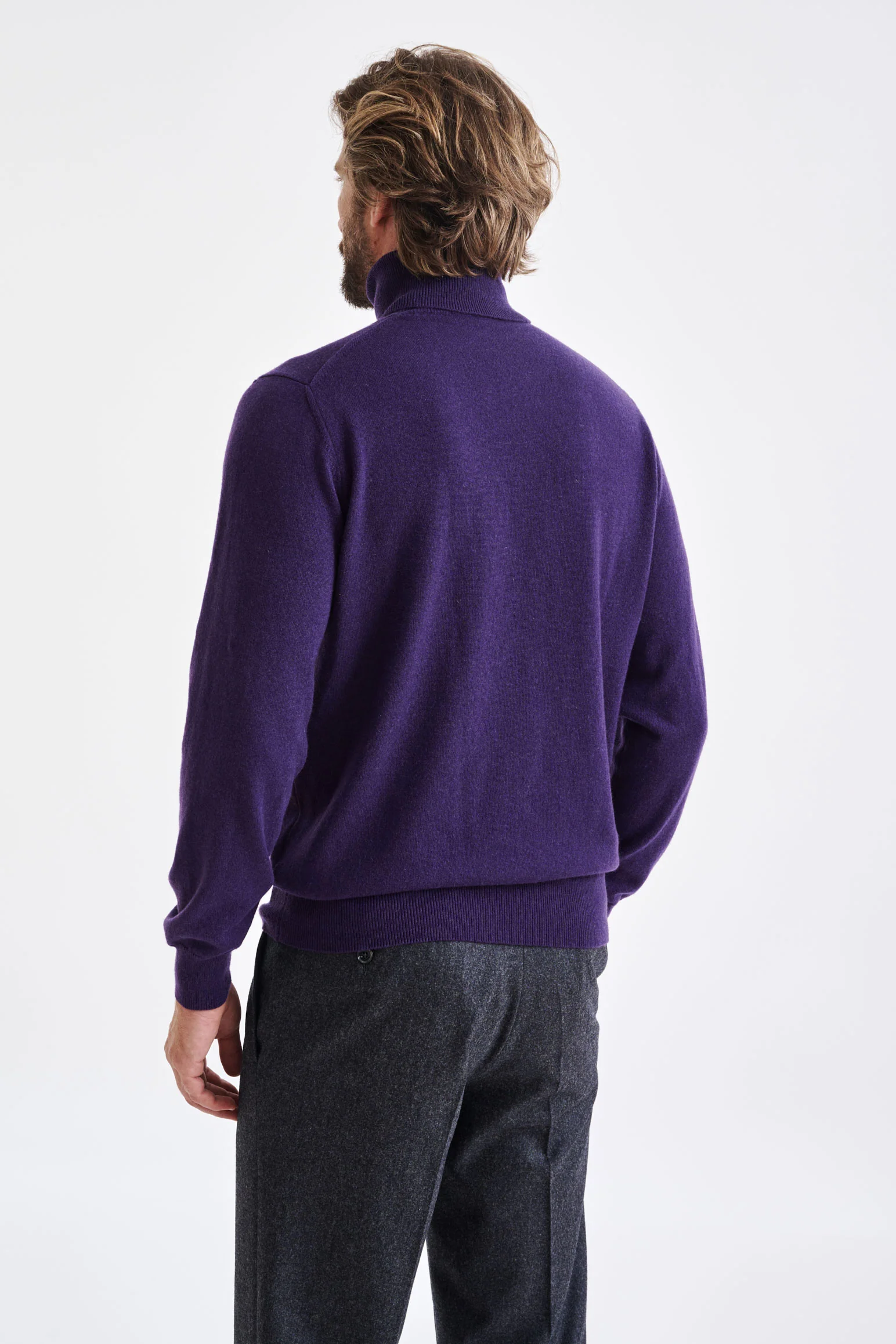 Purple 100% Cashmere Drumberg Rollneck Knitwear - Image 4