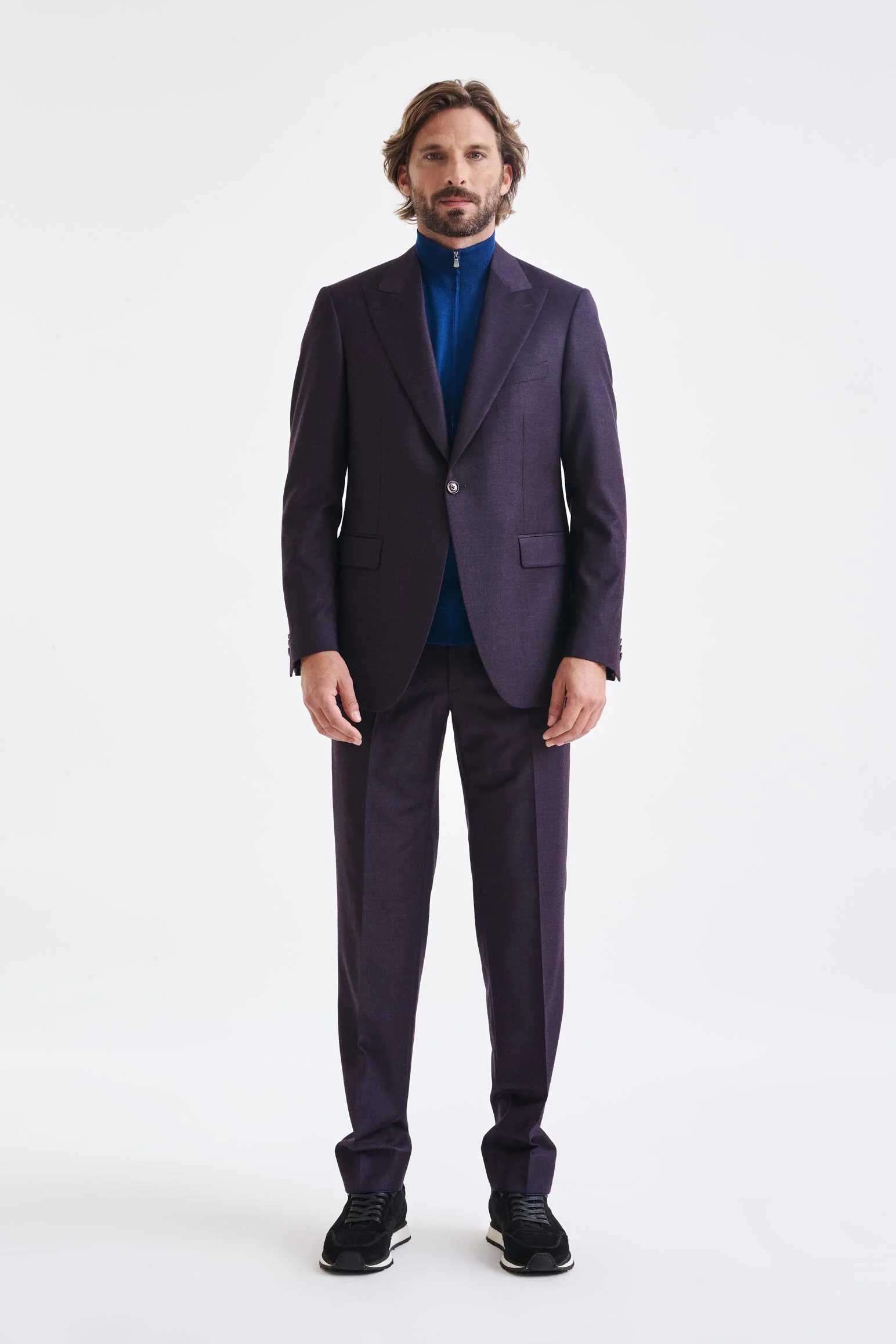 Purple Super 130's Wool Soho Suit Hybrid