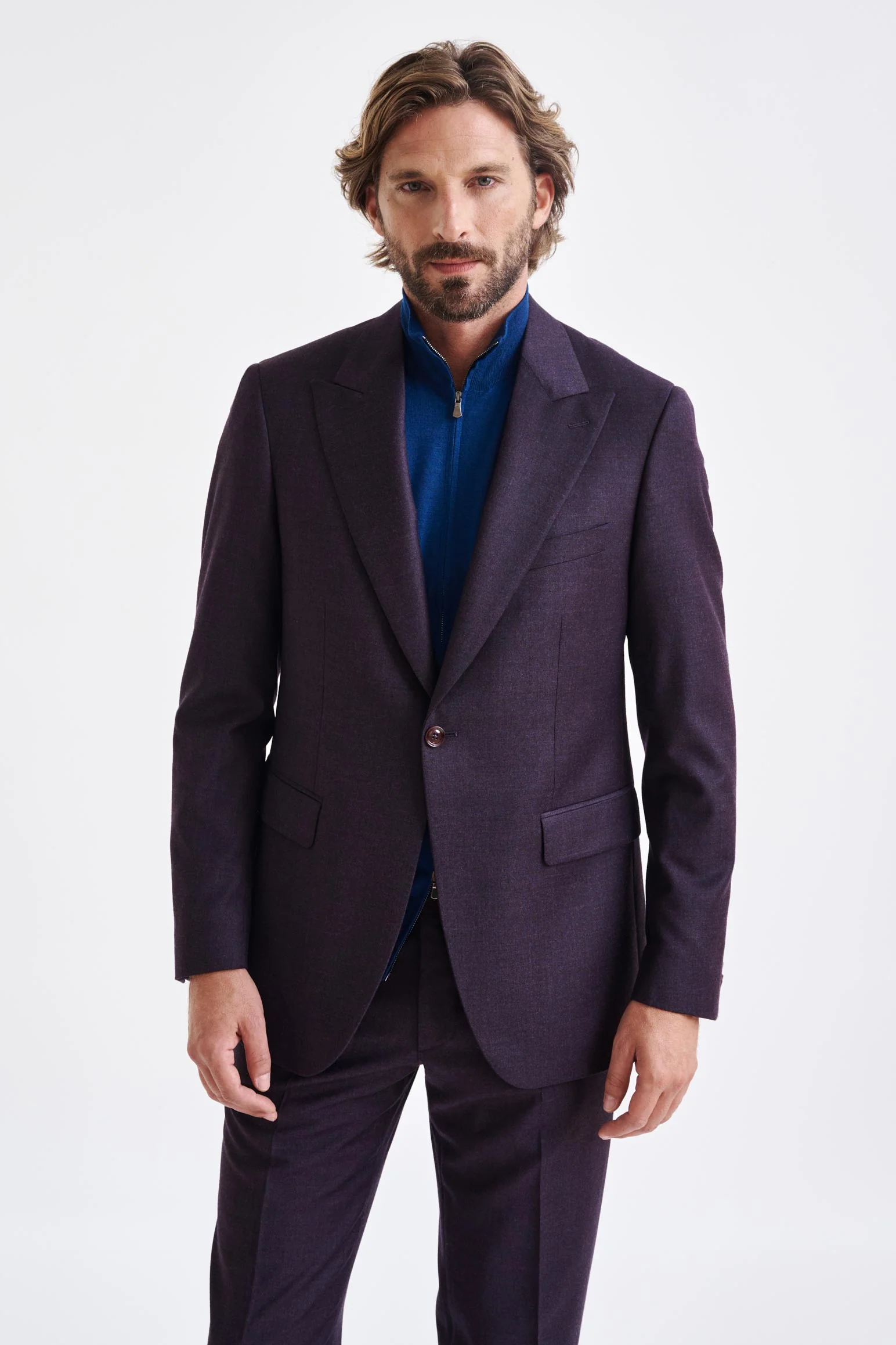 Purple Super 130's Wool Soho Suit Hybrid - Image 6