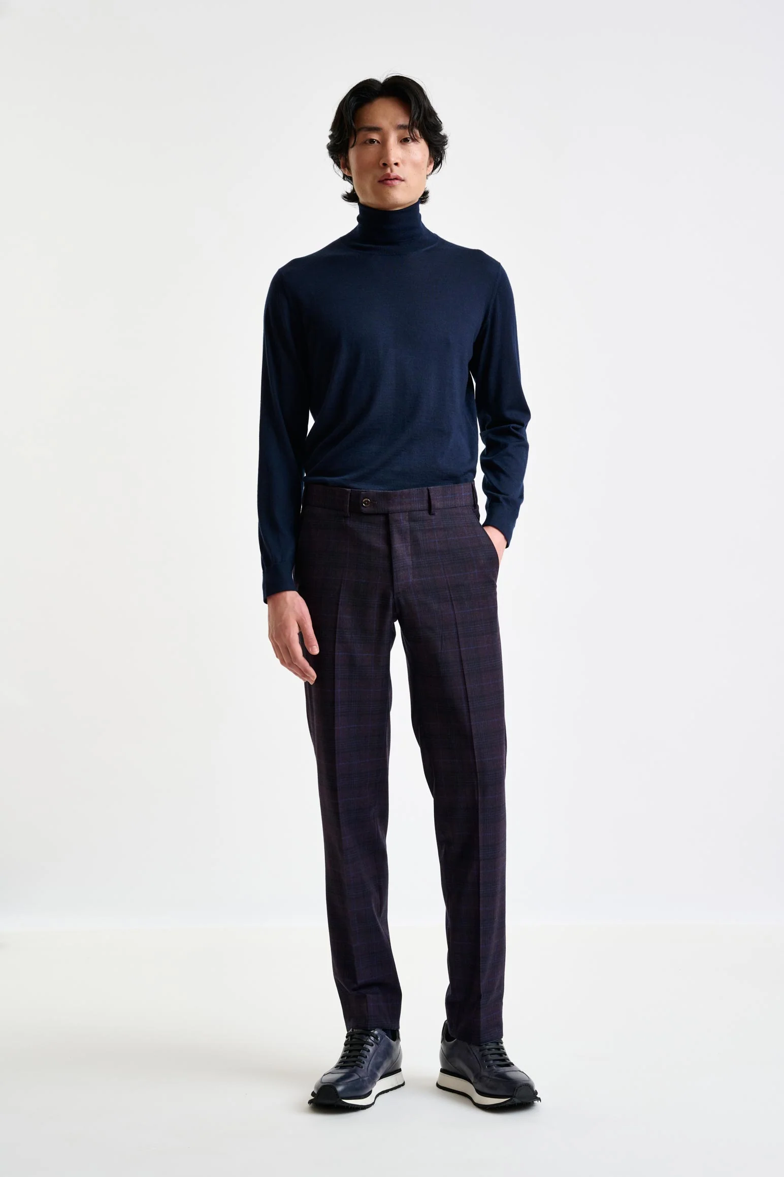 Purple Super 130's Wool Farley Trousers Hybrid - Image 3