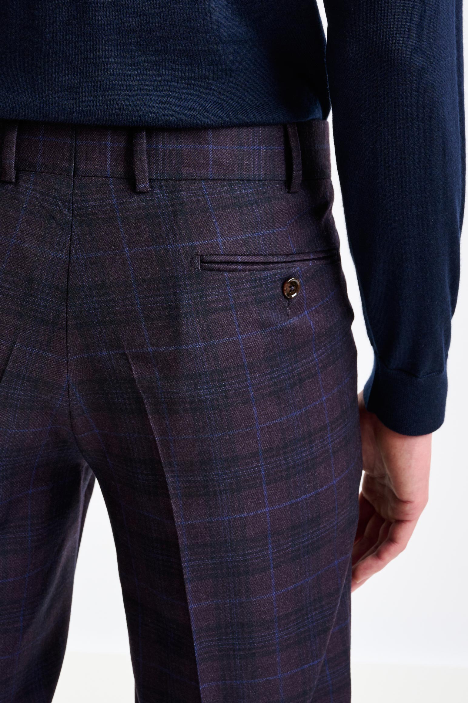 Purple Super 130's Wool Farley Trousers Hybrid - Image 5