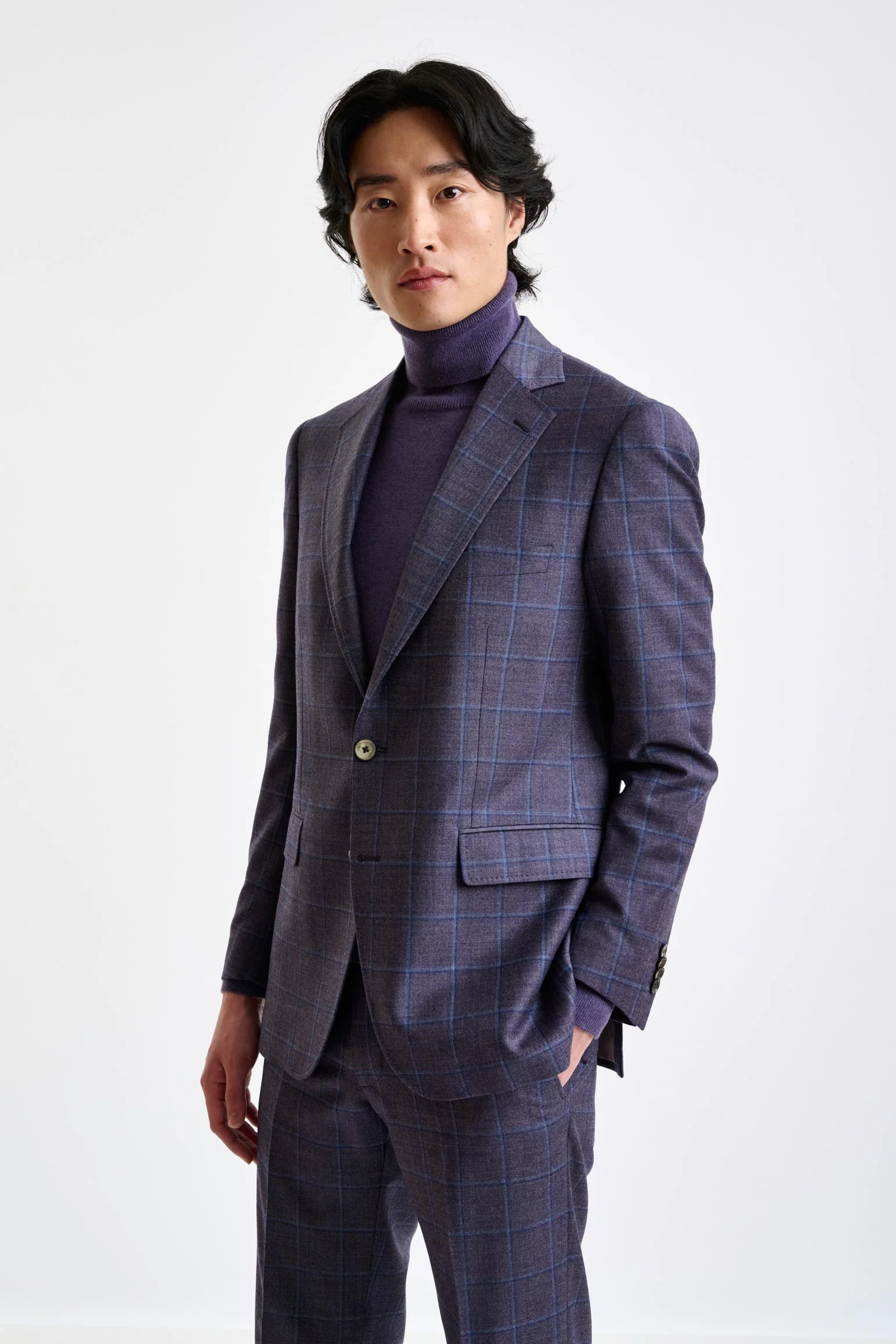 Purple Super 130's Wool Soho Jacket Hybrid