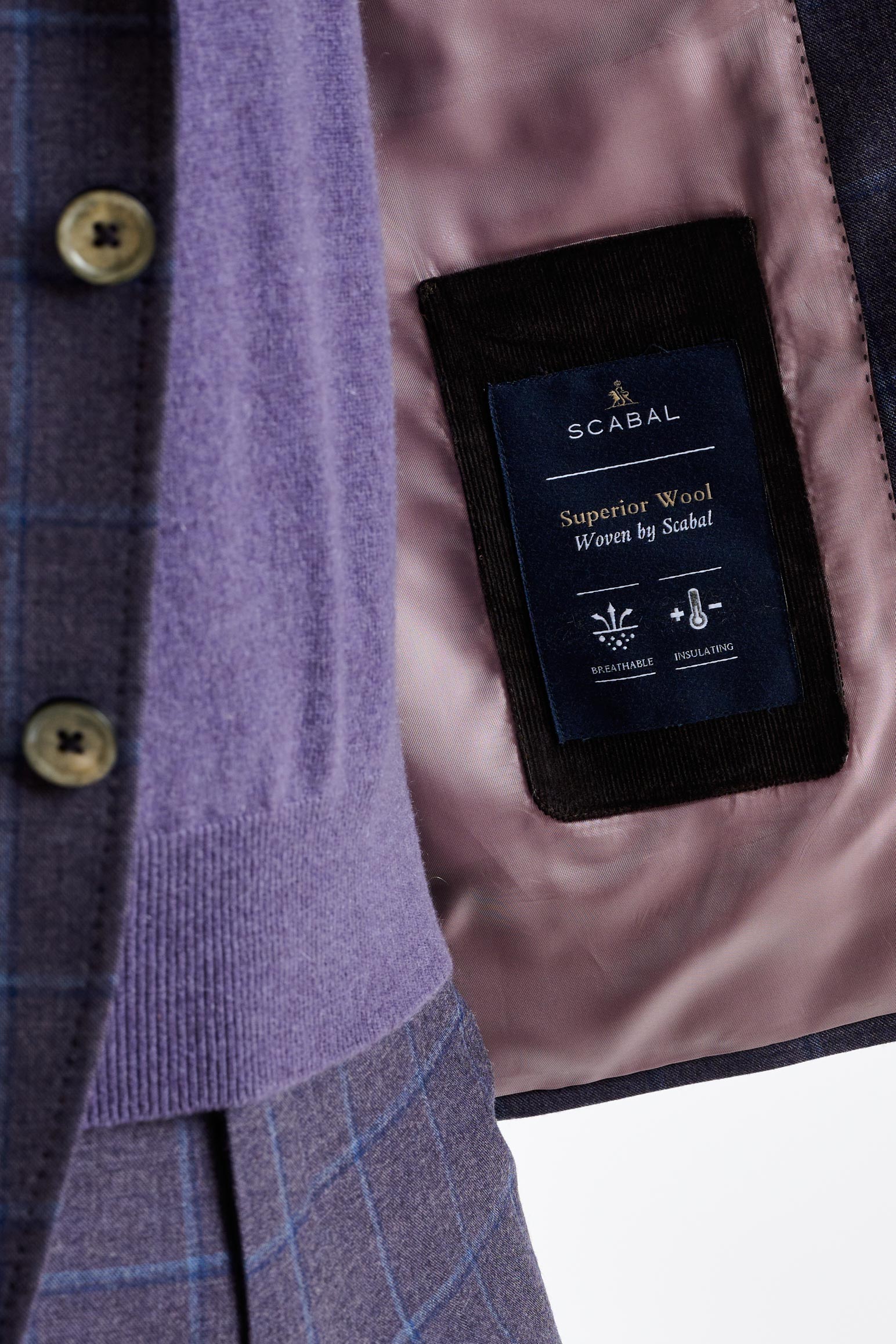 Purple Super 130's Wool Soho Jacket Hybrid - Image 4