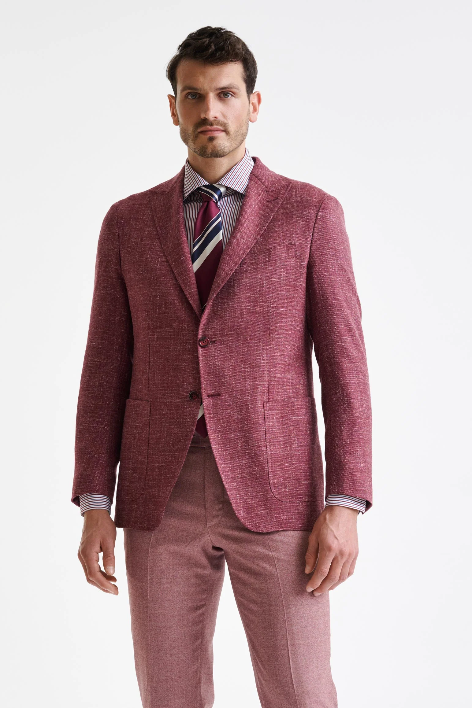 Raspberry Wool & Silk Kenton Jacket Amalfi Trend