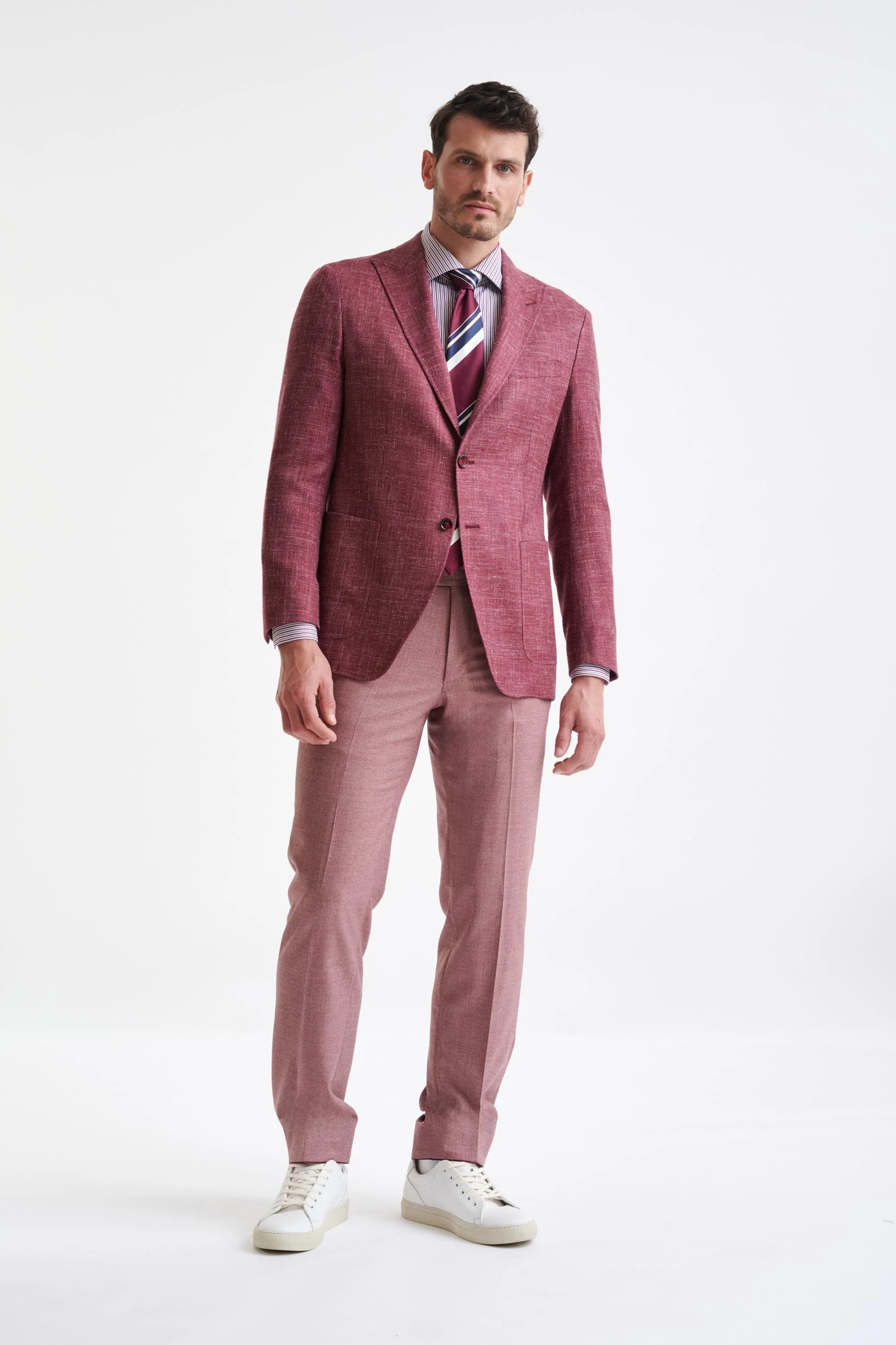 Raspberry Wool & Silk Kenton Jacket Amalfi Trend - Image 6