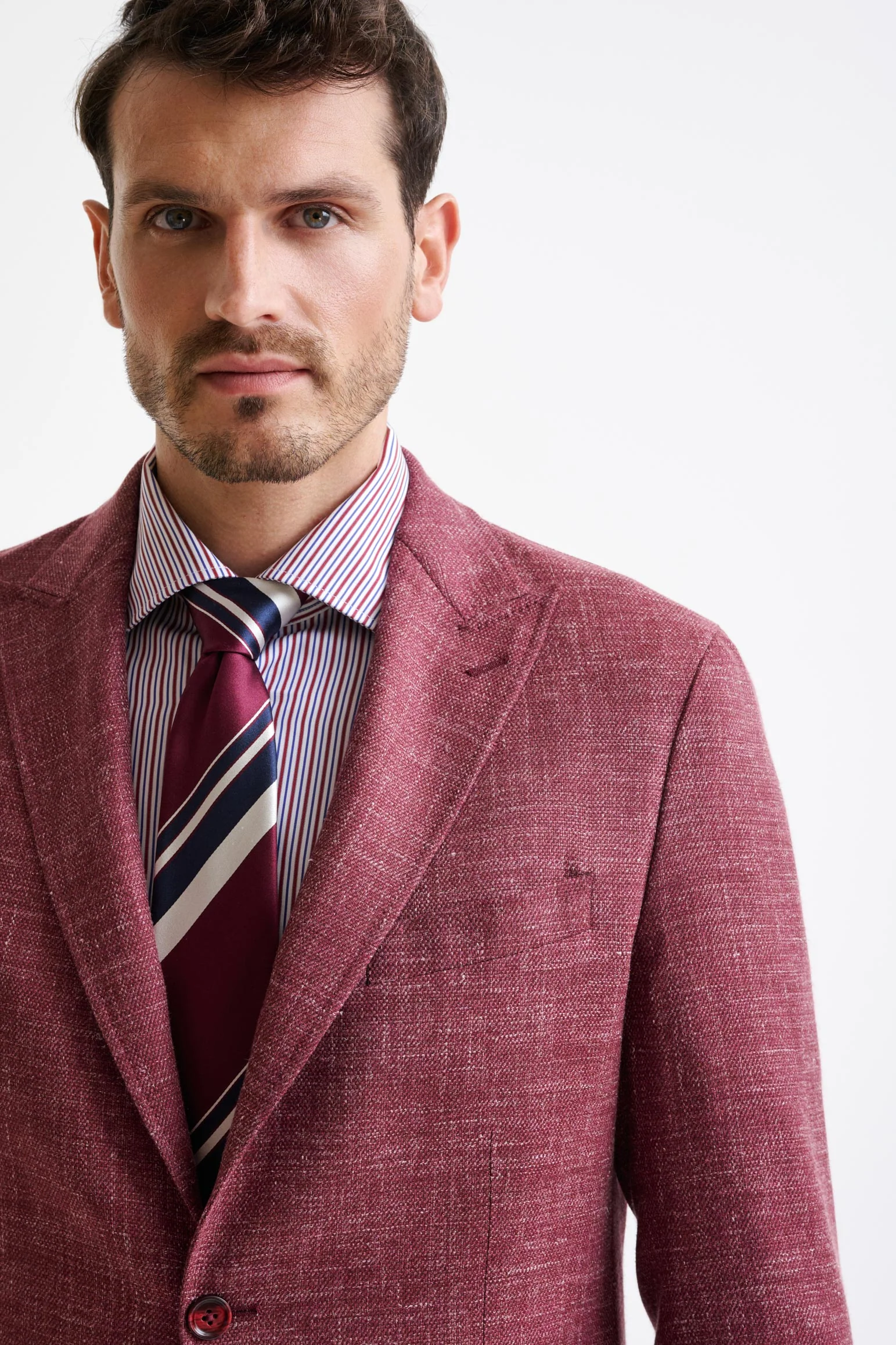Raspberry Wool & Silk Kenton Jacket Amalfi Trend - Image 7