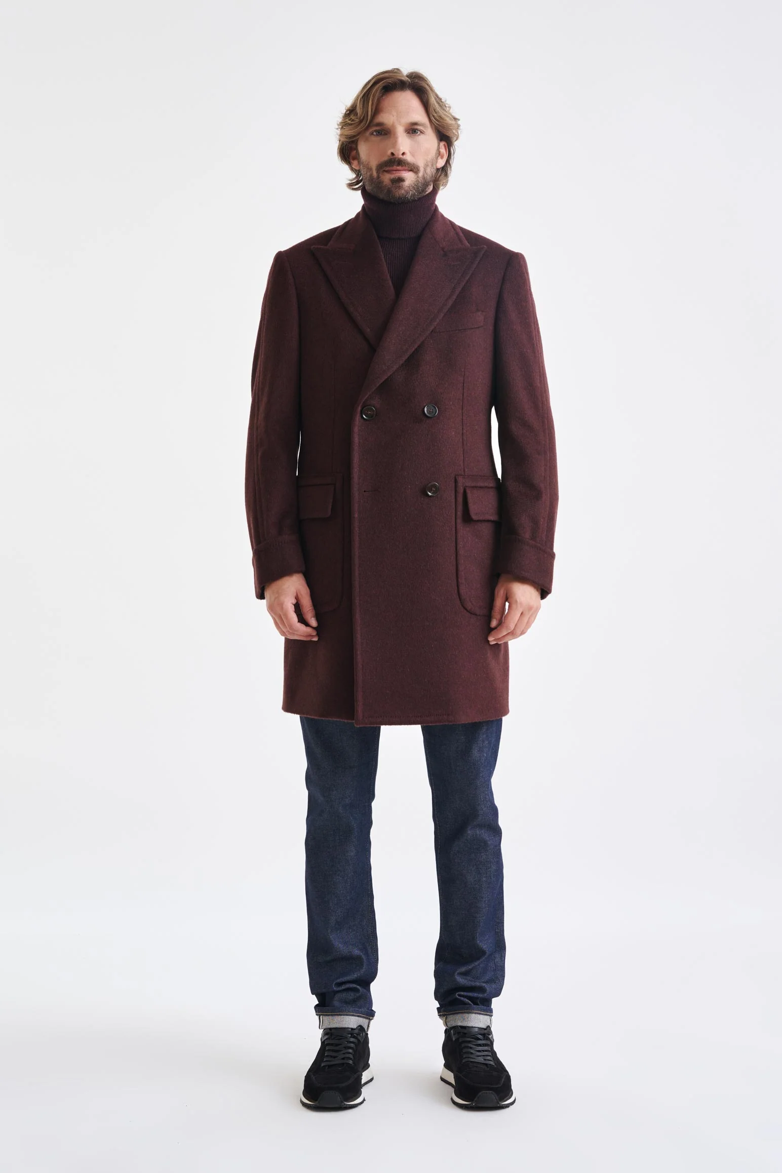 Red 100% Cashmere Winchester Overcoat Zeus - Image 2