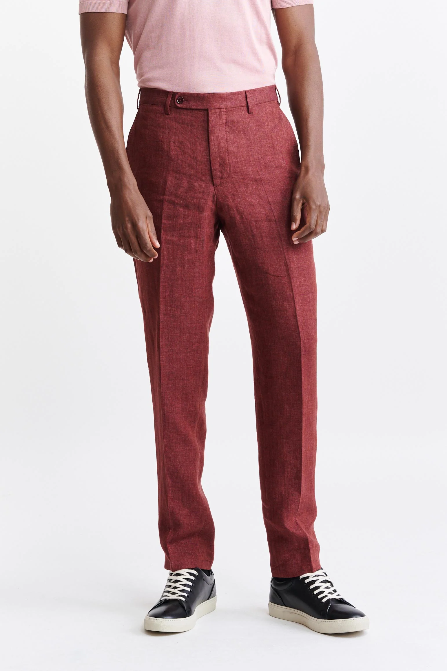 Red 100% Linen Xander Trousers Pure Linen