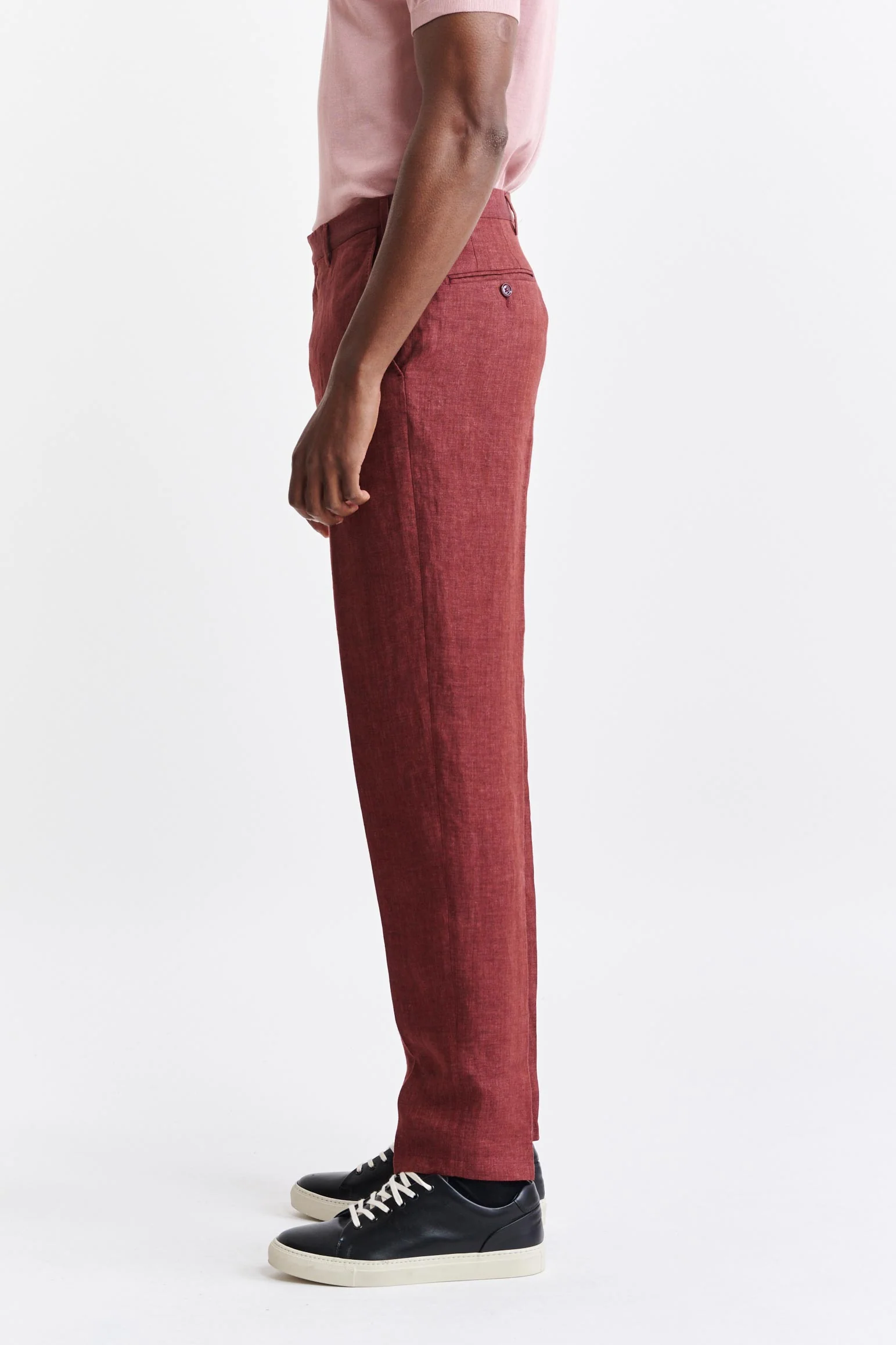 Red 100% Linen Xander Trousers Pure Linen - Image 3