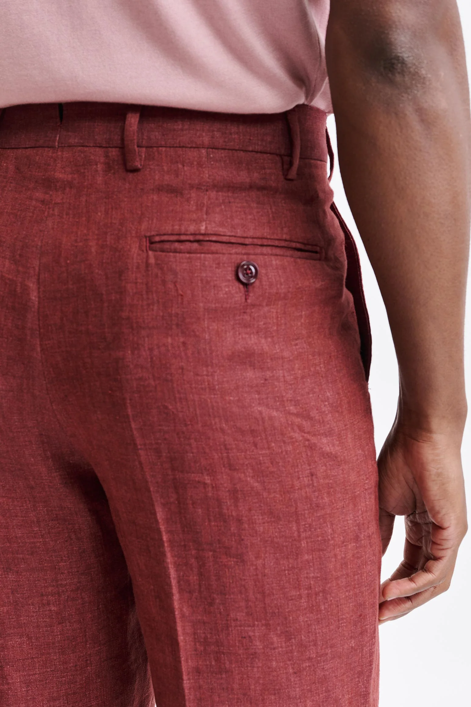 Red 100% Linen Xander Trousers Pure Linen - Image 5