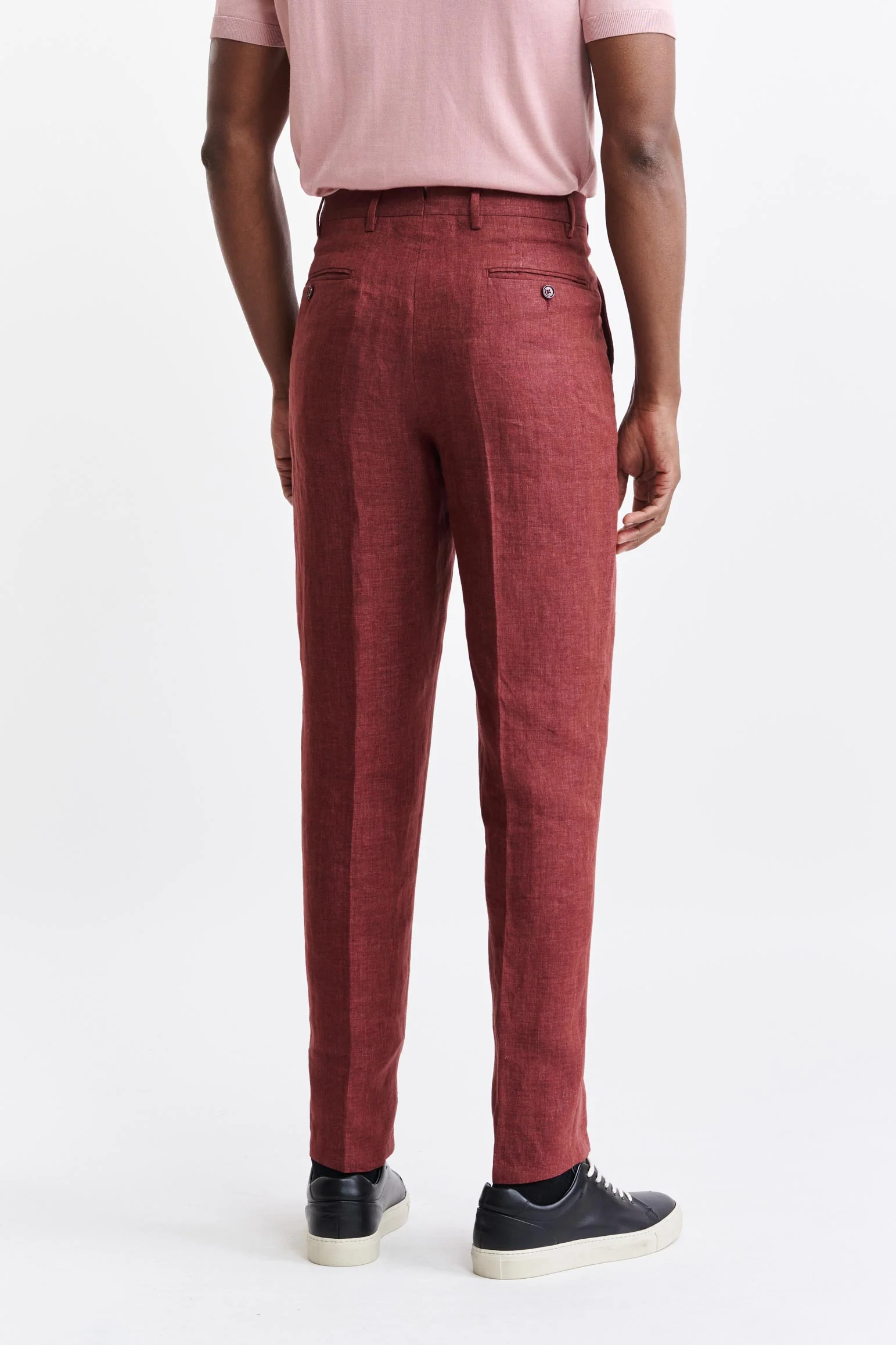 Red 100% Linen Xander Trousers Pure Linen - Image 6