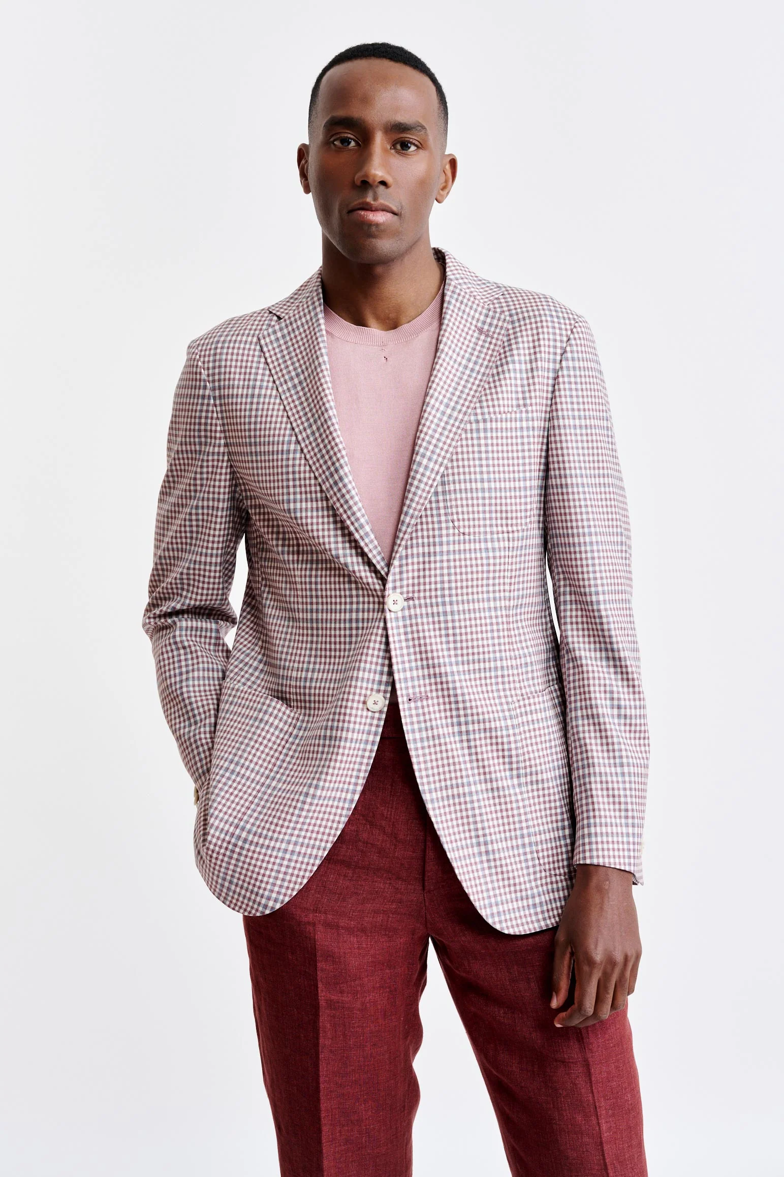 Red 100% Wool Super 130's Kenton Light Jacket Riviera Trend