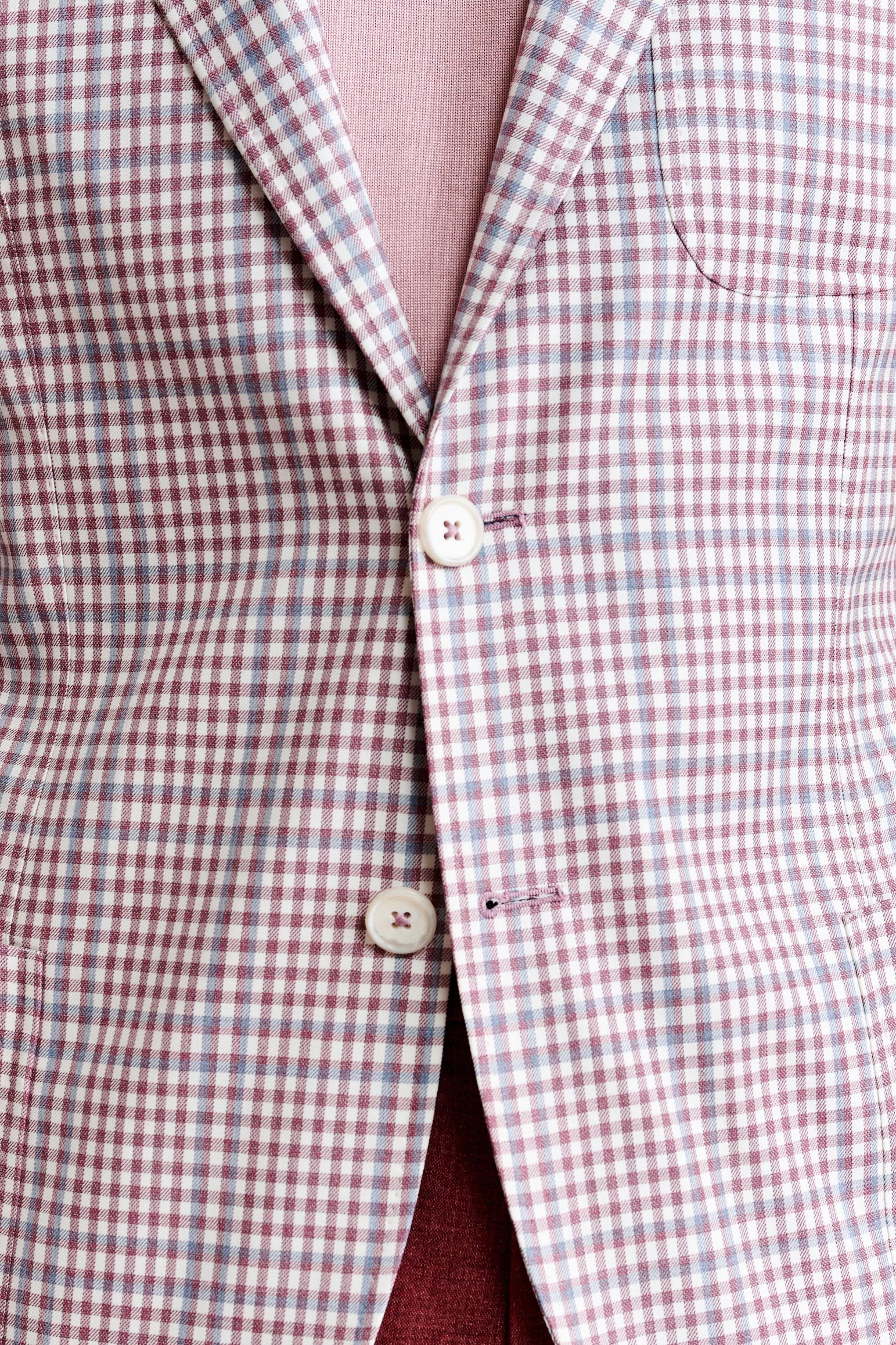 Red 100% Wool Super 130's Kenton Light Jacket Riviera Trend - Image 3