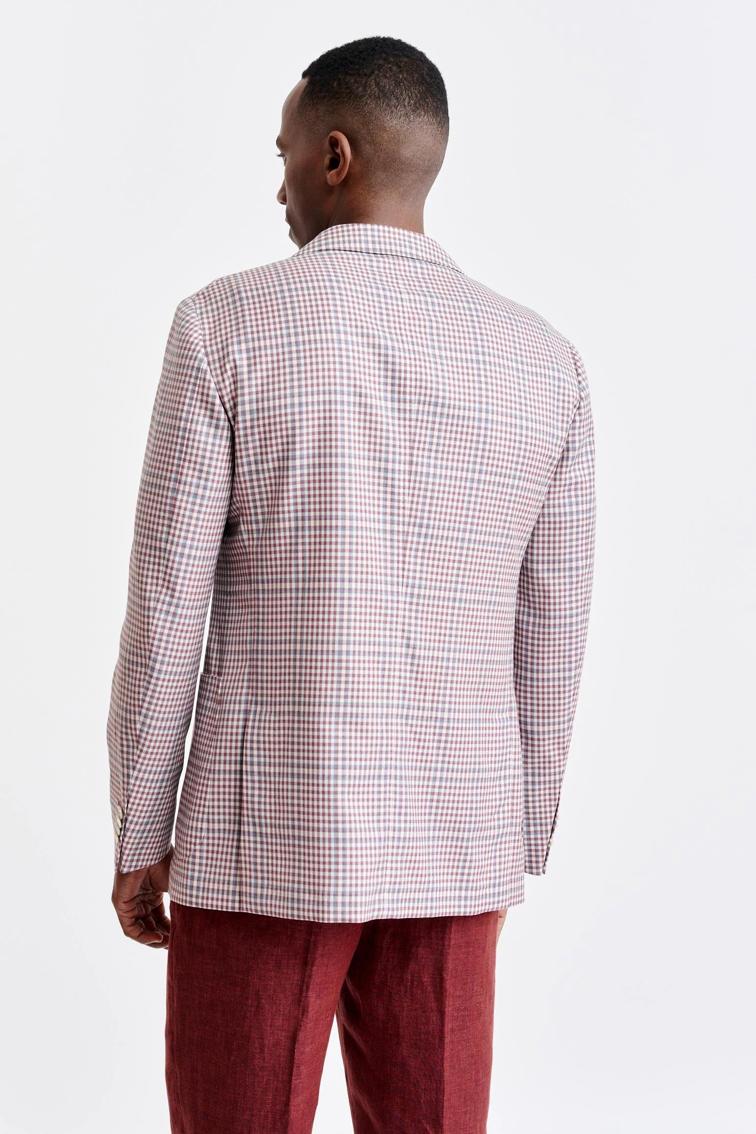 Red 100% Wool Super 130's Kenton Light Jacket Riviera Trend - Image 6