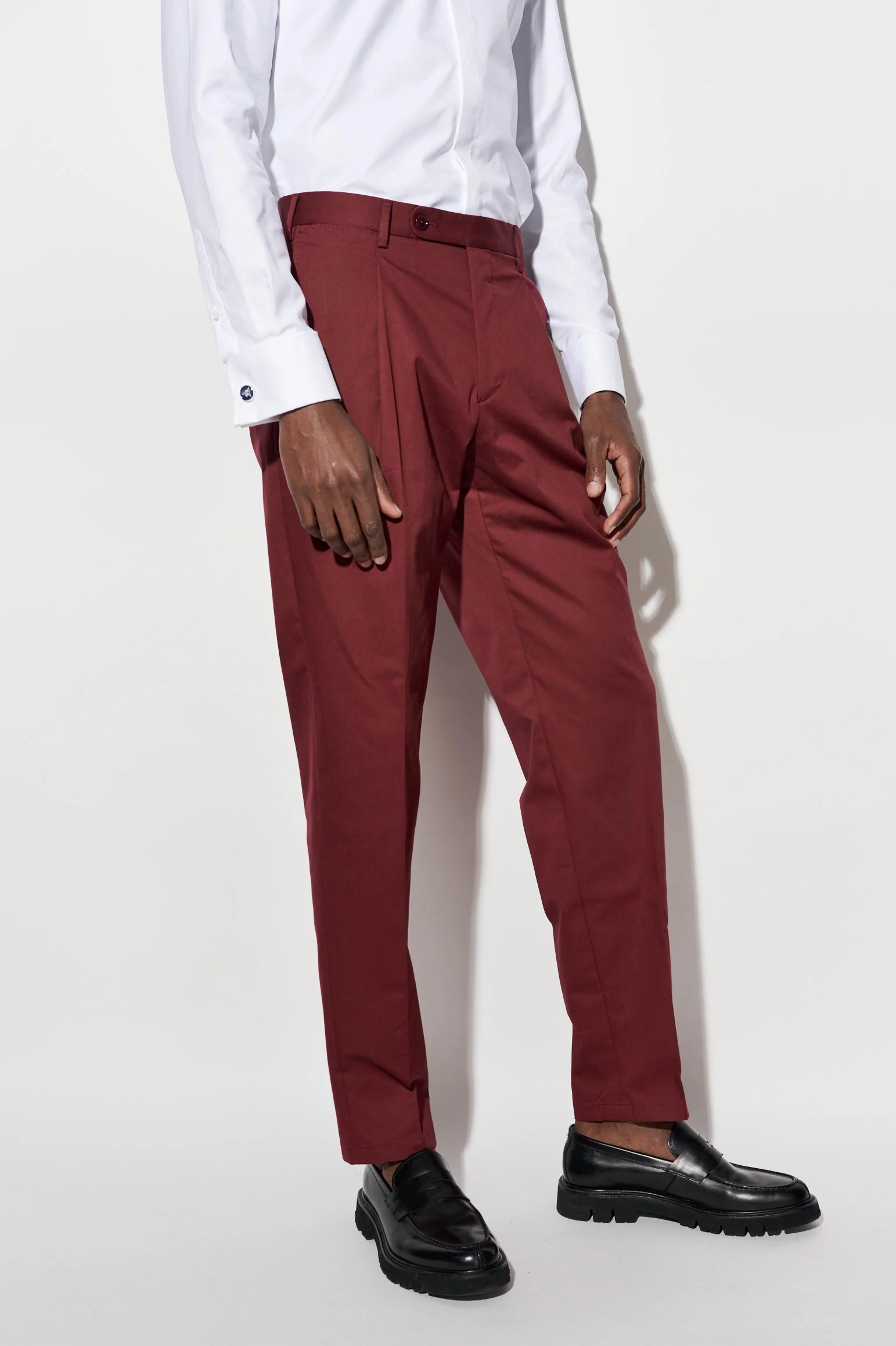 Red Cotton Xander Trousers Cashmere Cotton