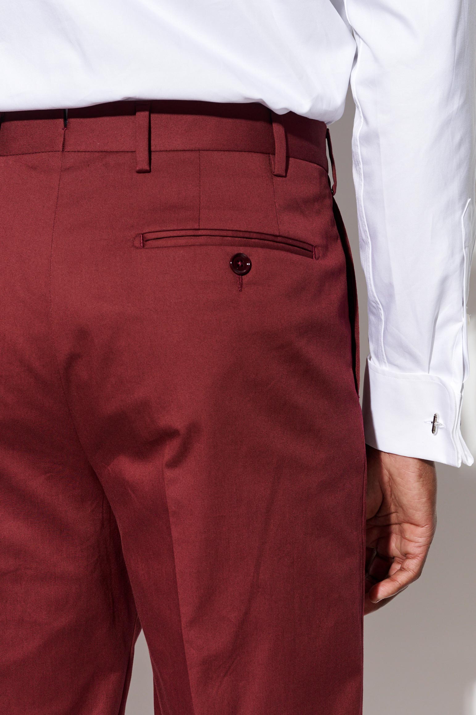 Red Cotton Xander Trousers Cashmere Cotton - Image 4