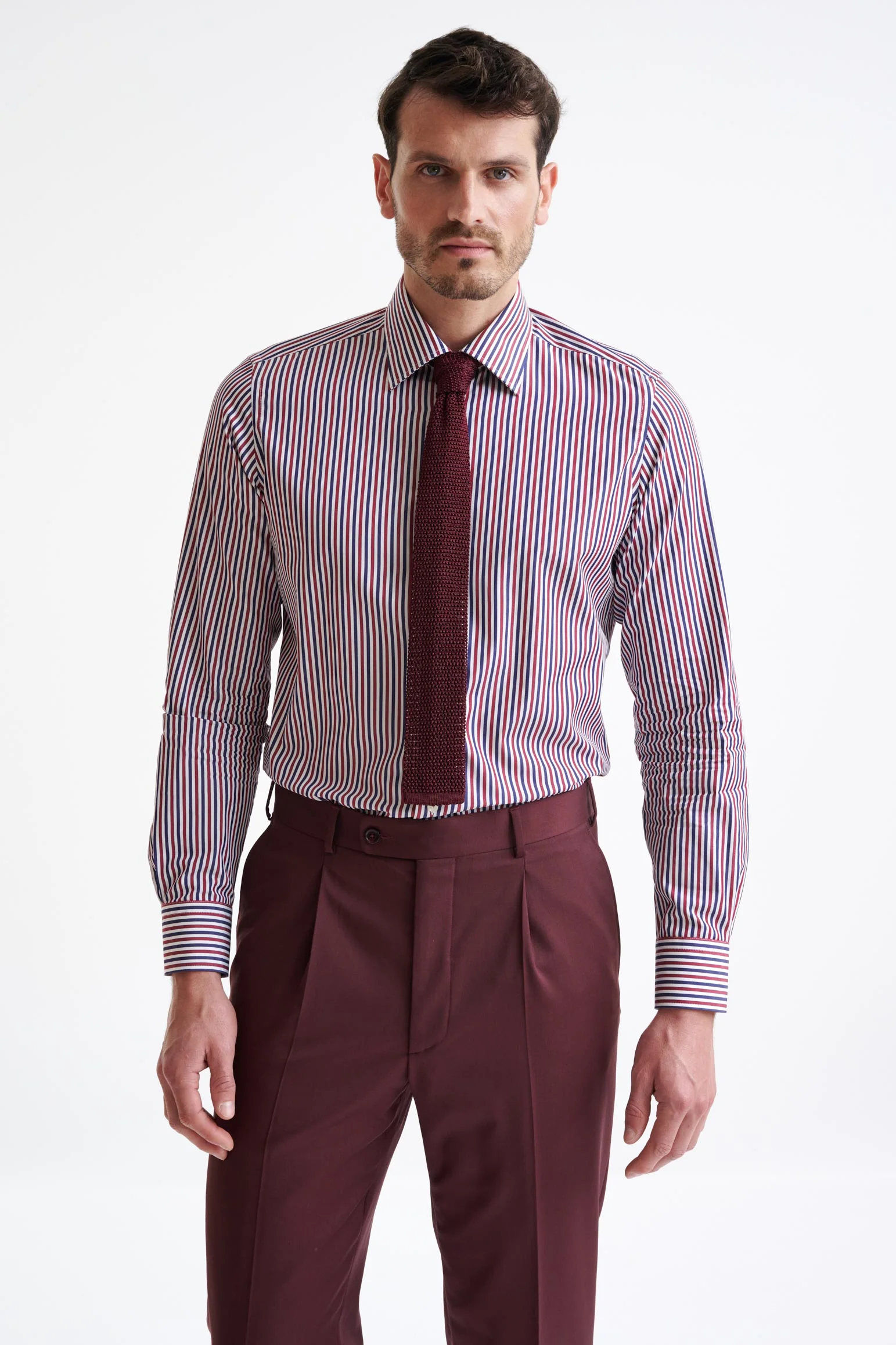 Red Silk Knitted Tie - Image 2