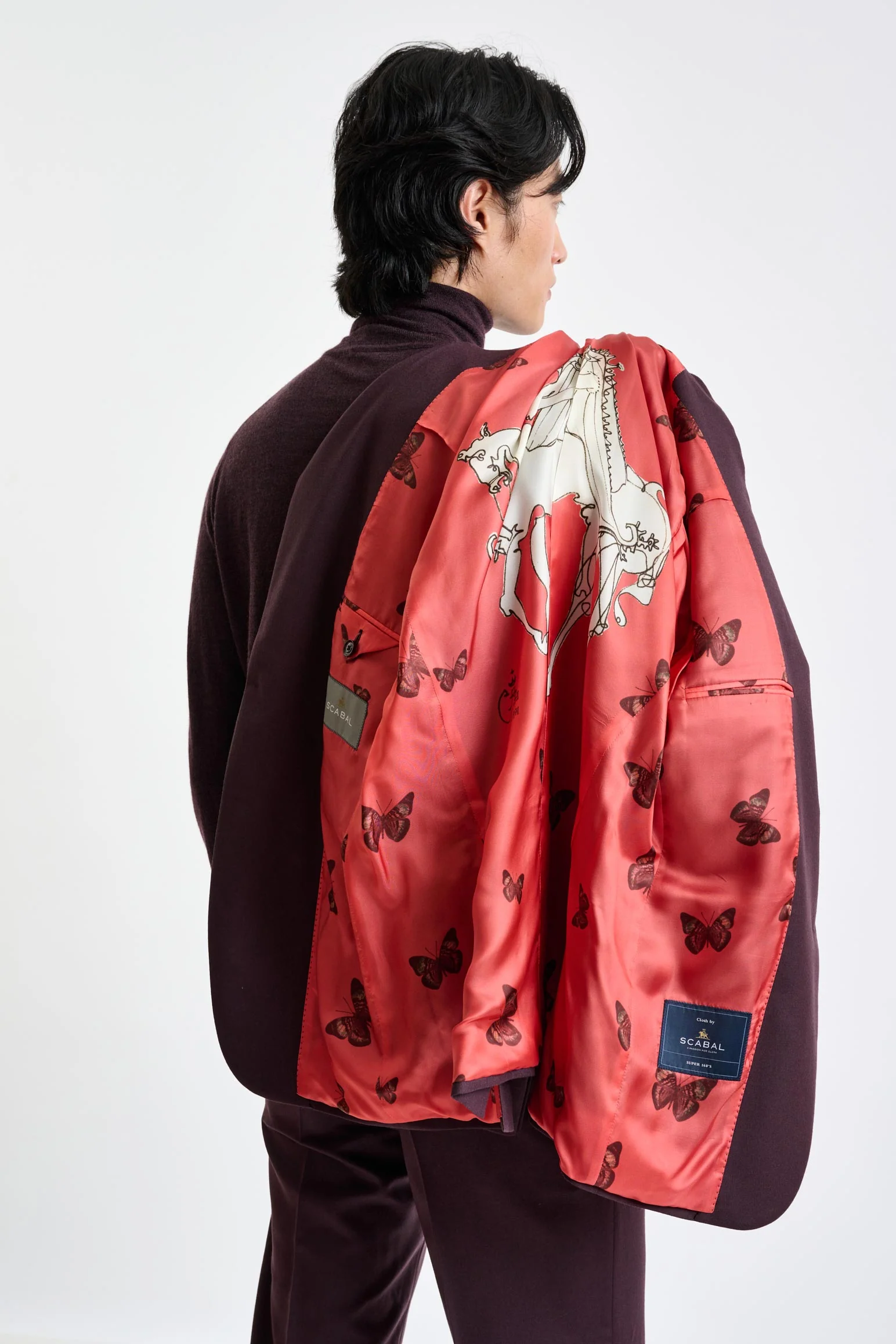 Red Super 160's Wool Kenton Suit Magus - Image 8