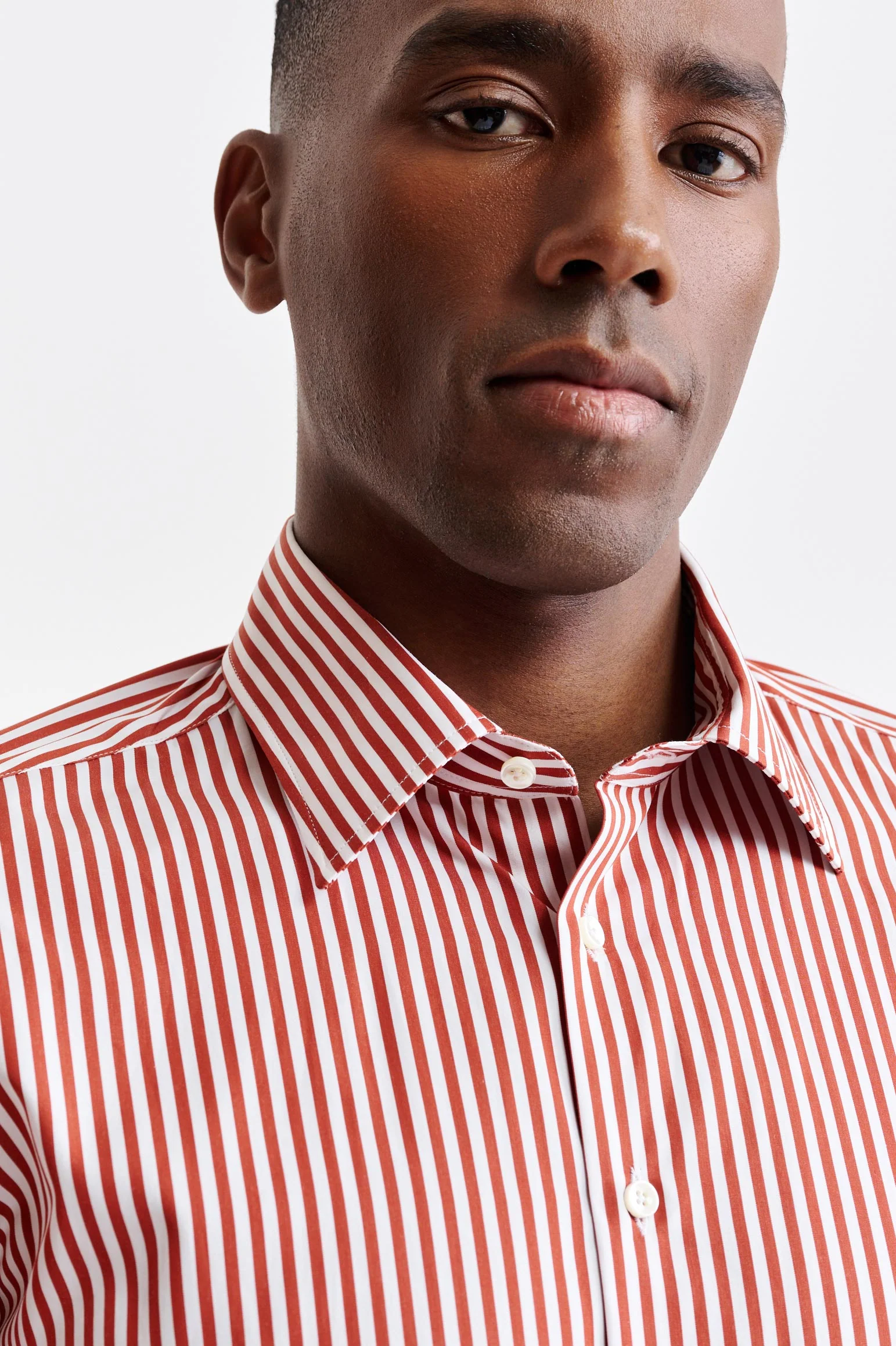 Red-White Stripes Cotton Poplin Formal Shirt - Image 3
