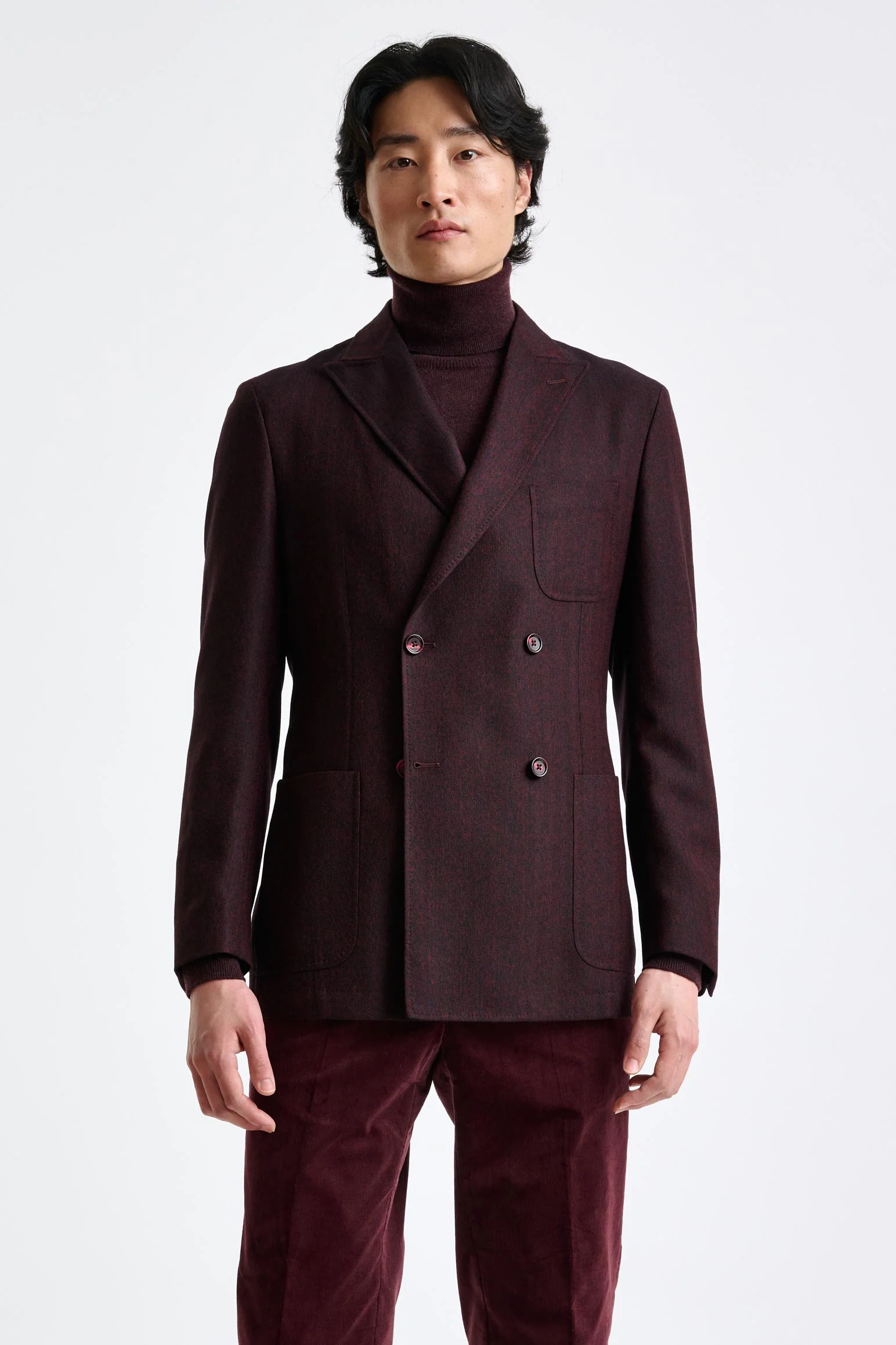 Red Super 100's Wool Kenton Jacket Sonata