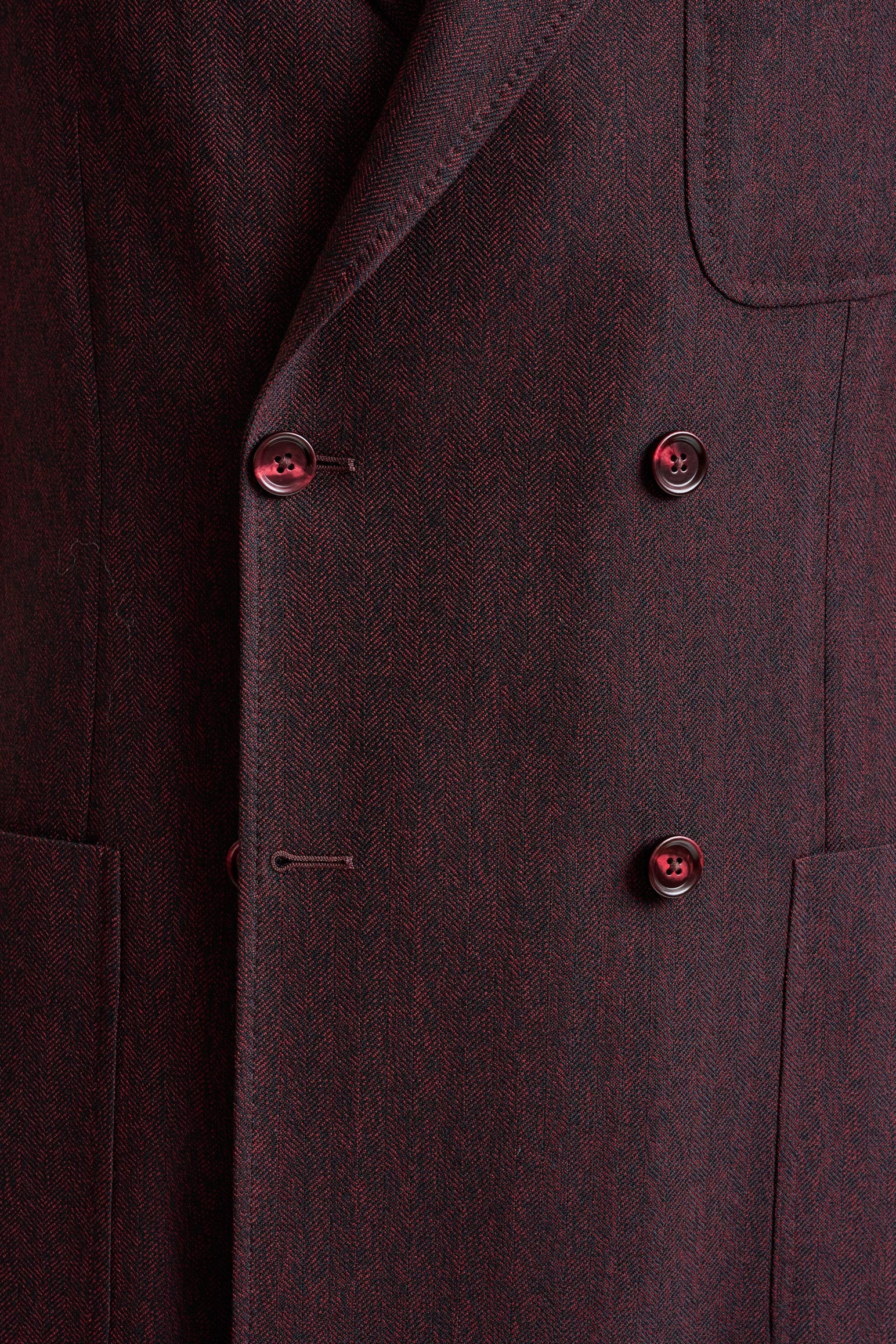 Red Super 100's Wool Kenton Jacket Sonata - Image 3
