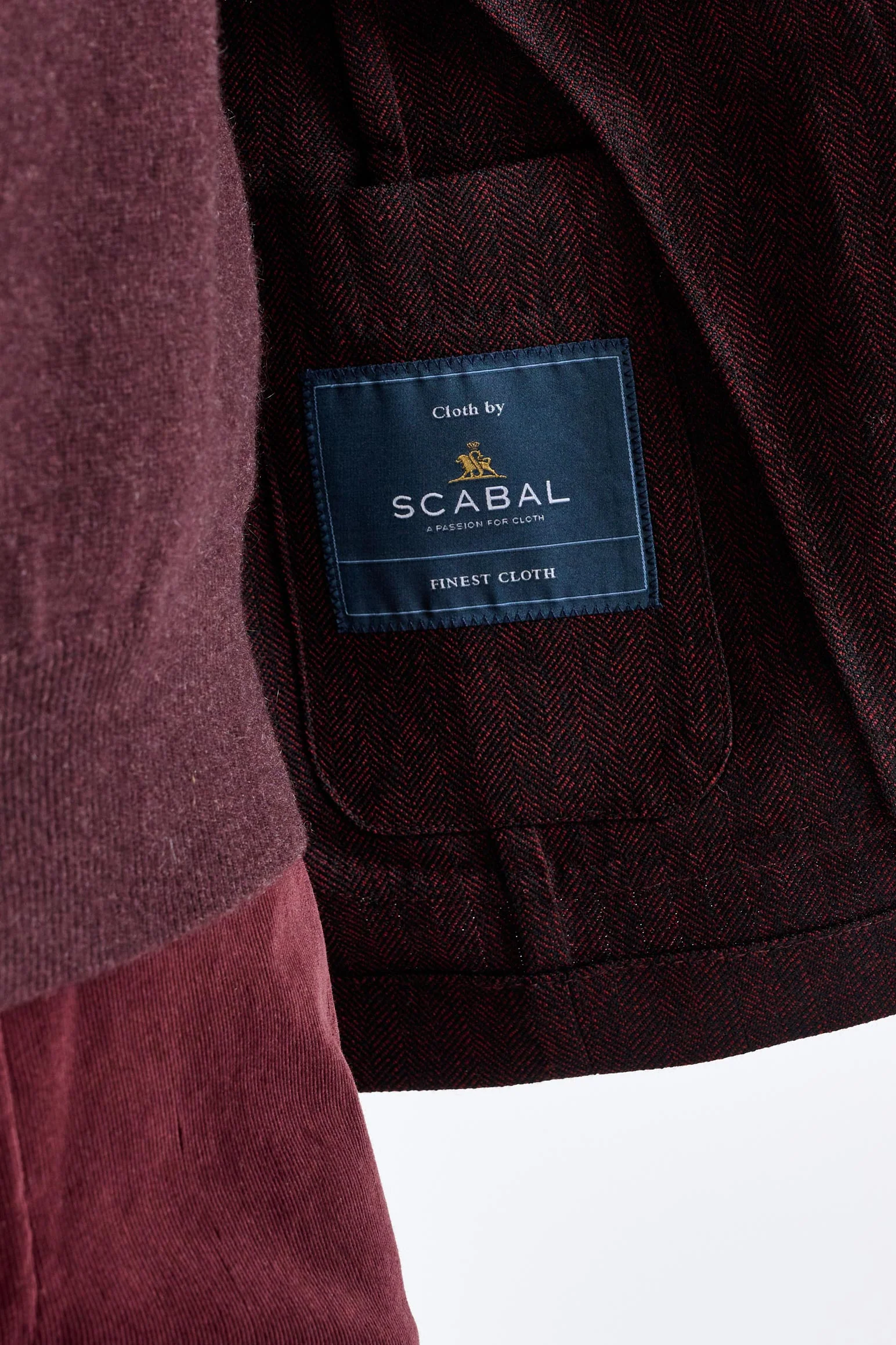 Red Super 100's Wool Kenton Jacket Sonata - Image 4
