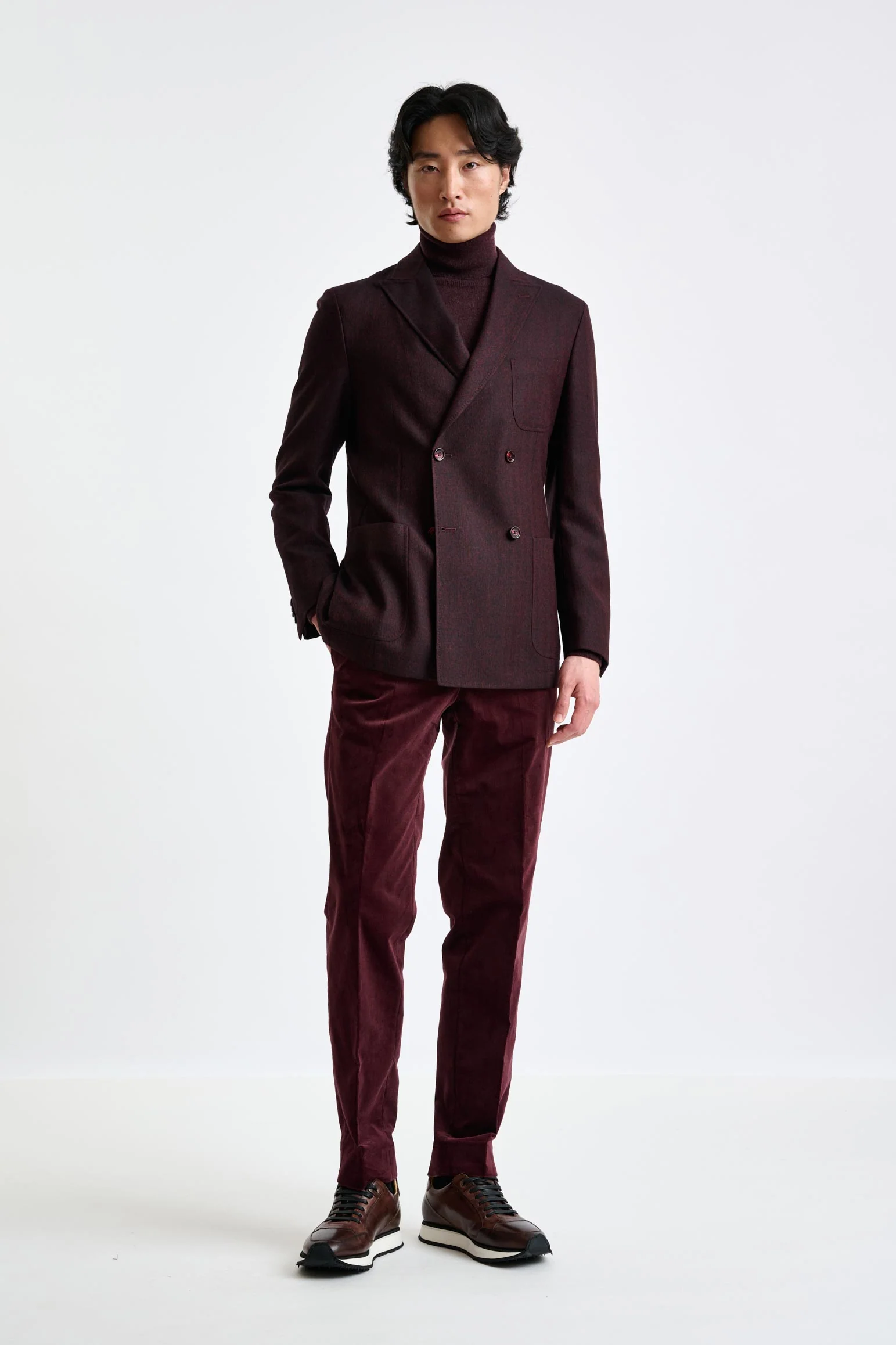 Red Super 100's Wool Kenton Jacket Sonata - Image 6