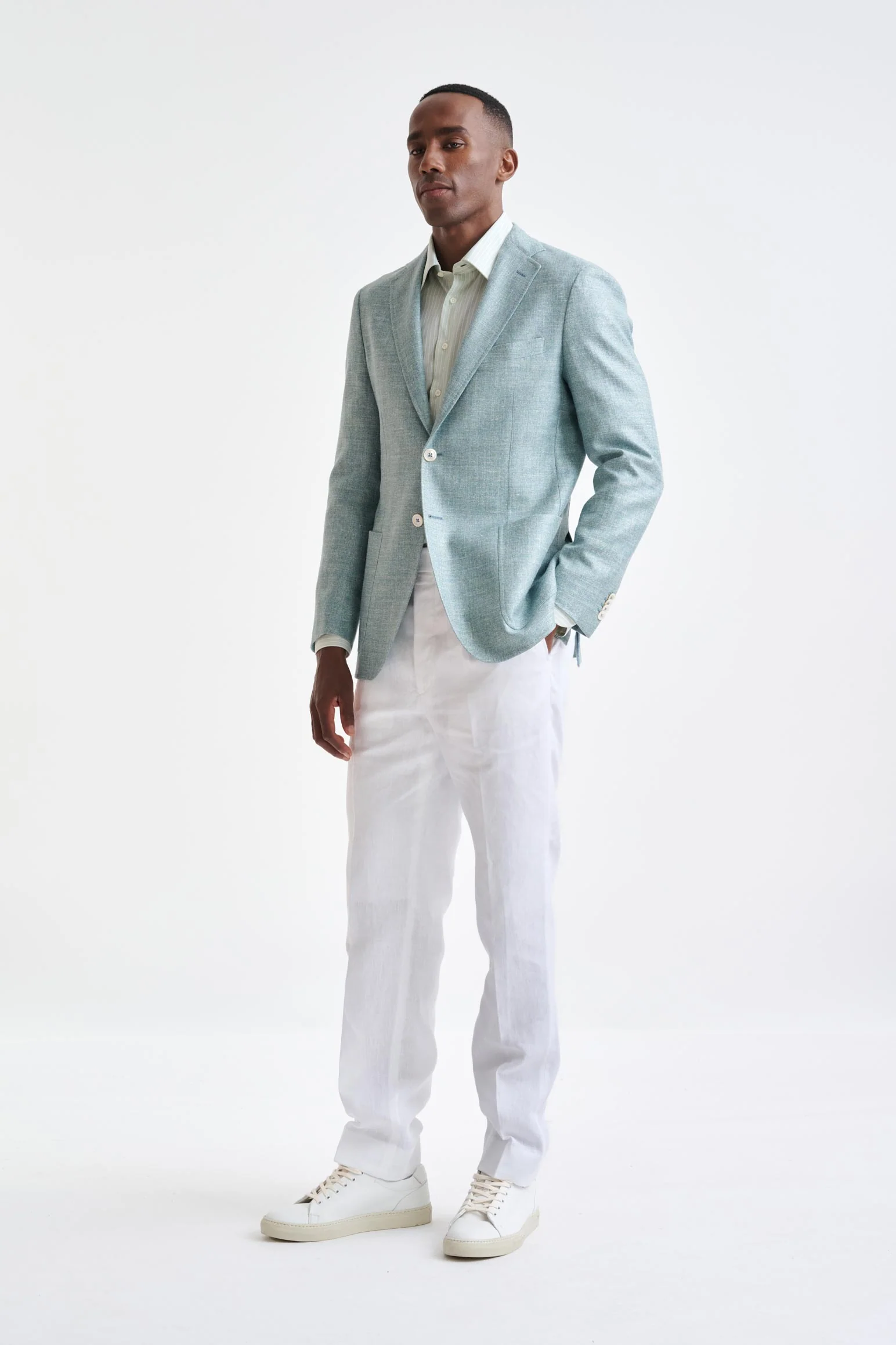 Sage Green Silk & Linen Kenton Jacket Amalfi Trend