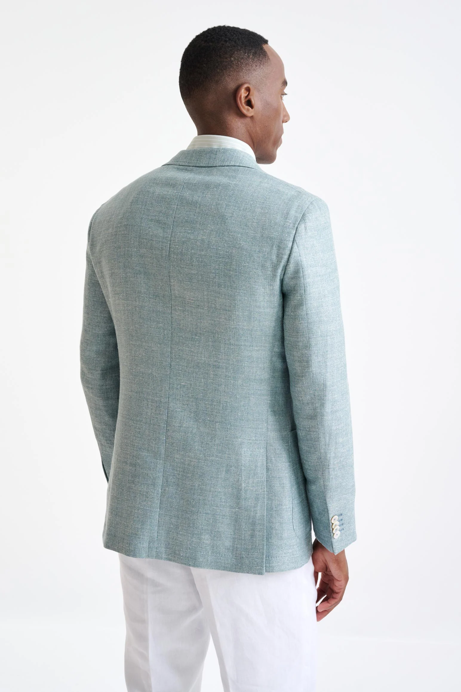 Sage Green Silk & Linen Kenton Jacket Amalfi Trend - Image 6