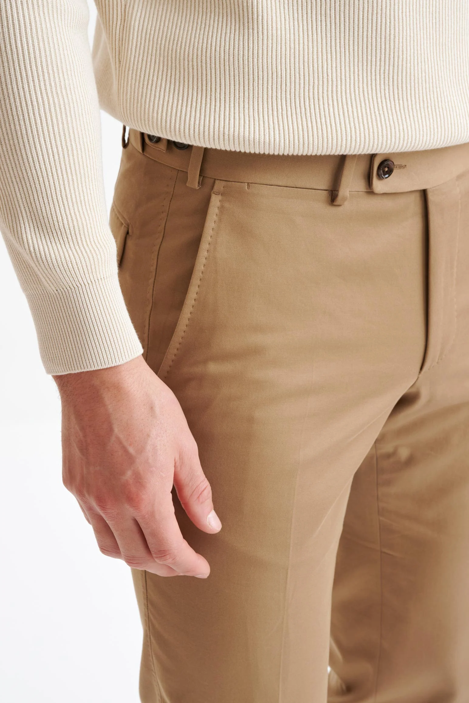 Sand Cotton Farley Trousers Cashmere Cotton - Image 3