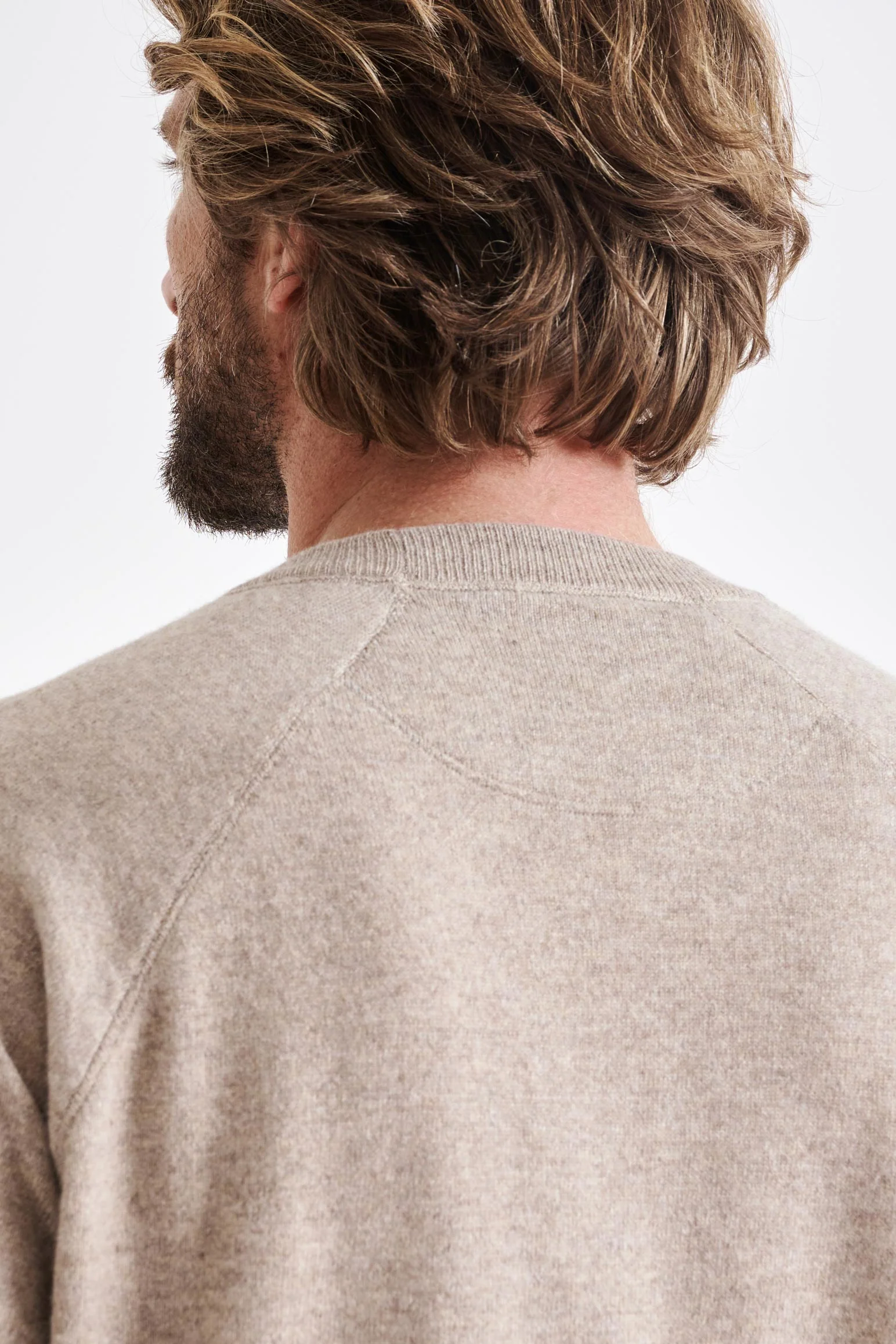 Sand Melange 100% Cashmere Whitby Crewneck Sweater - Image 5