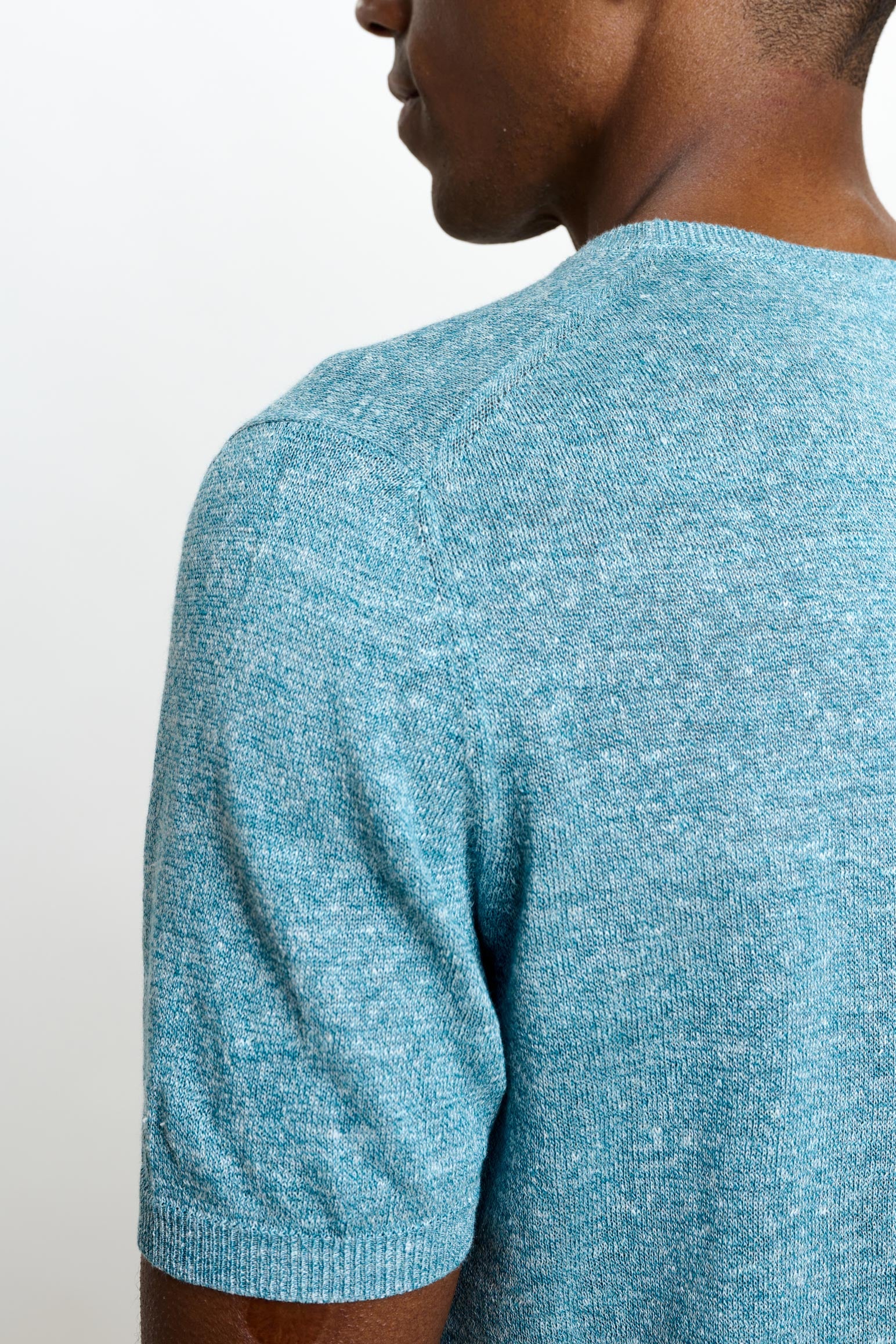 Aquamarine Linen & Cotton Sefton Knitwear Crew - Image 4