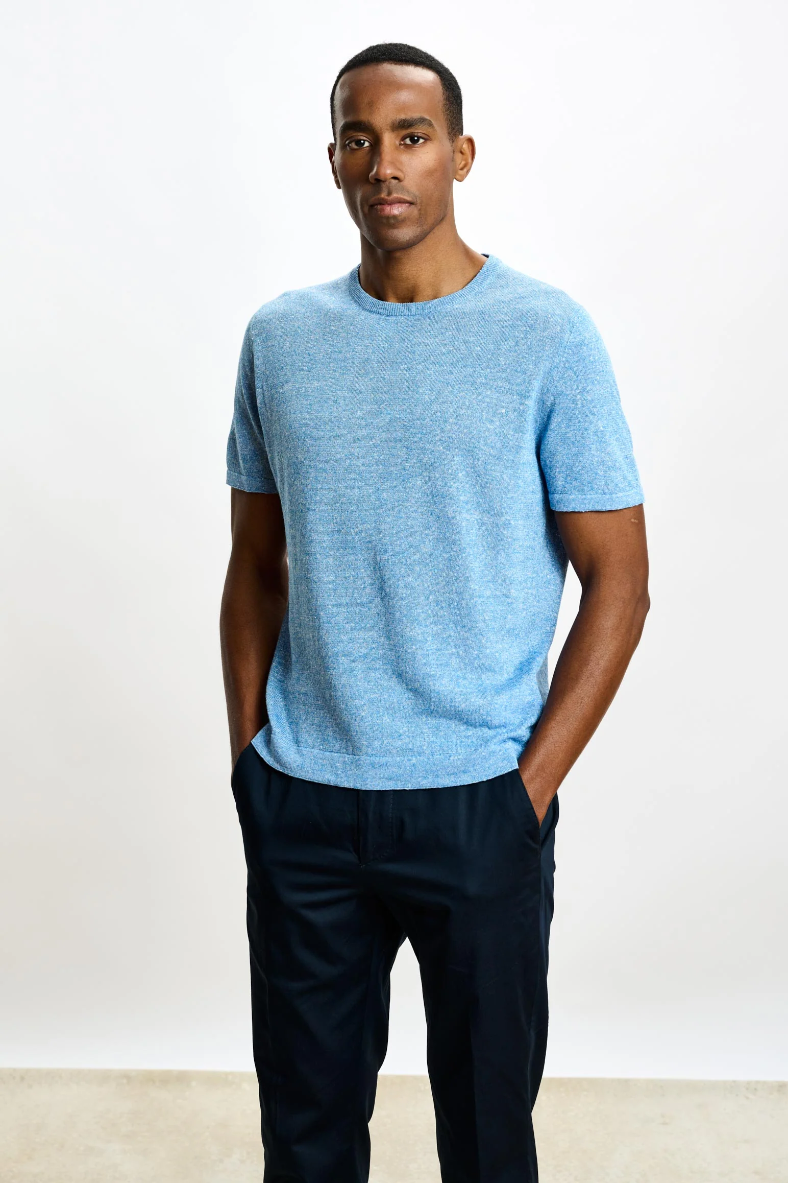 Cerulean Linen & Cotton Sefton Short Sleeve Knitwear