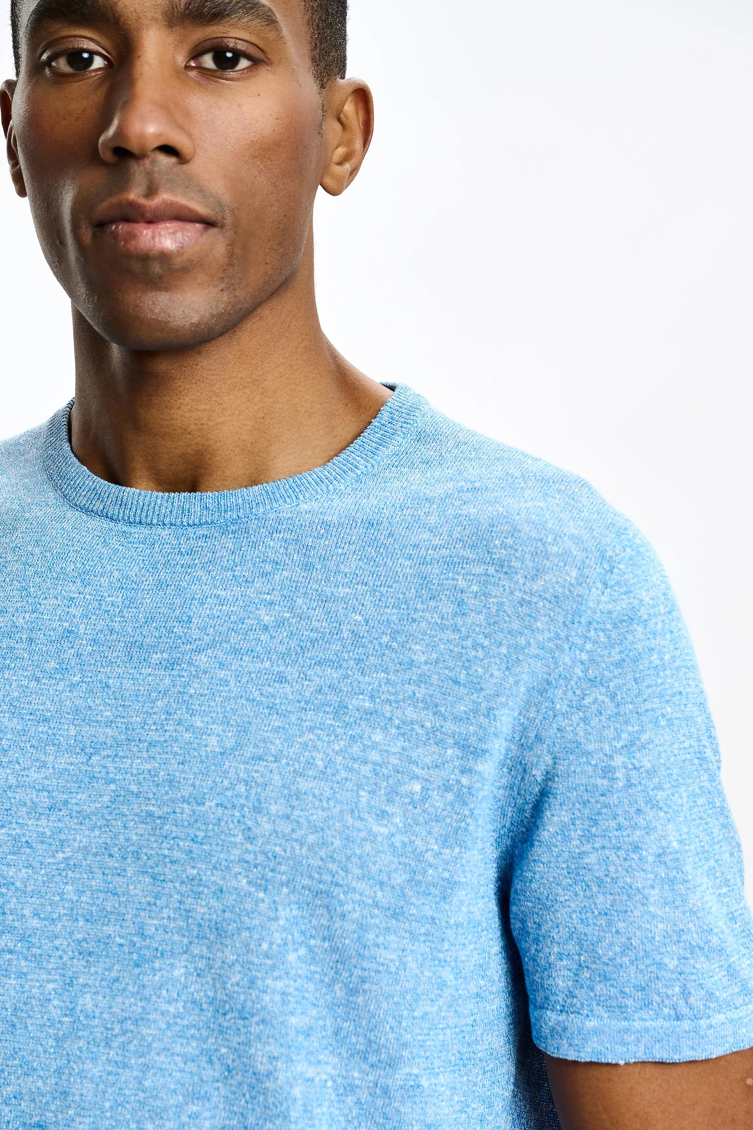Cerulean Linen & Cotton Sefton Short Sleeve Knitwear - Image 2