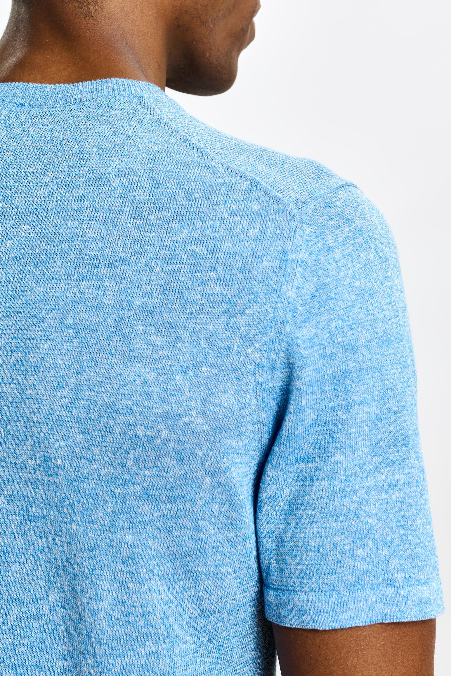 Cerulean Linen & Cotton Sefton Short Sleeve Knitwear - Image 3