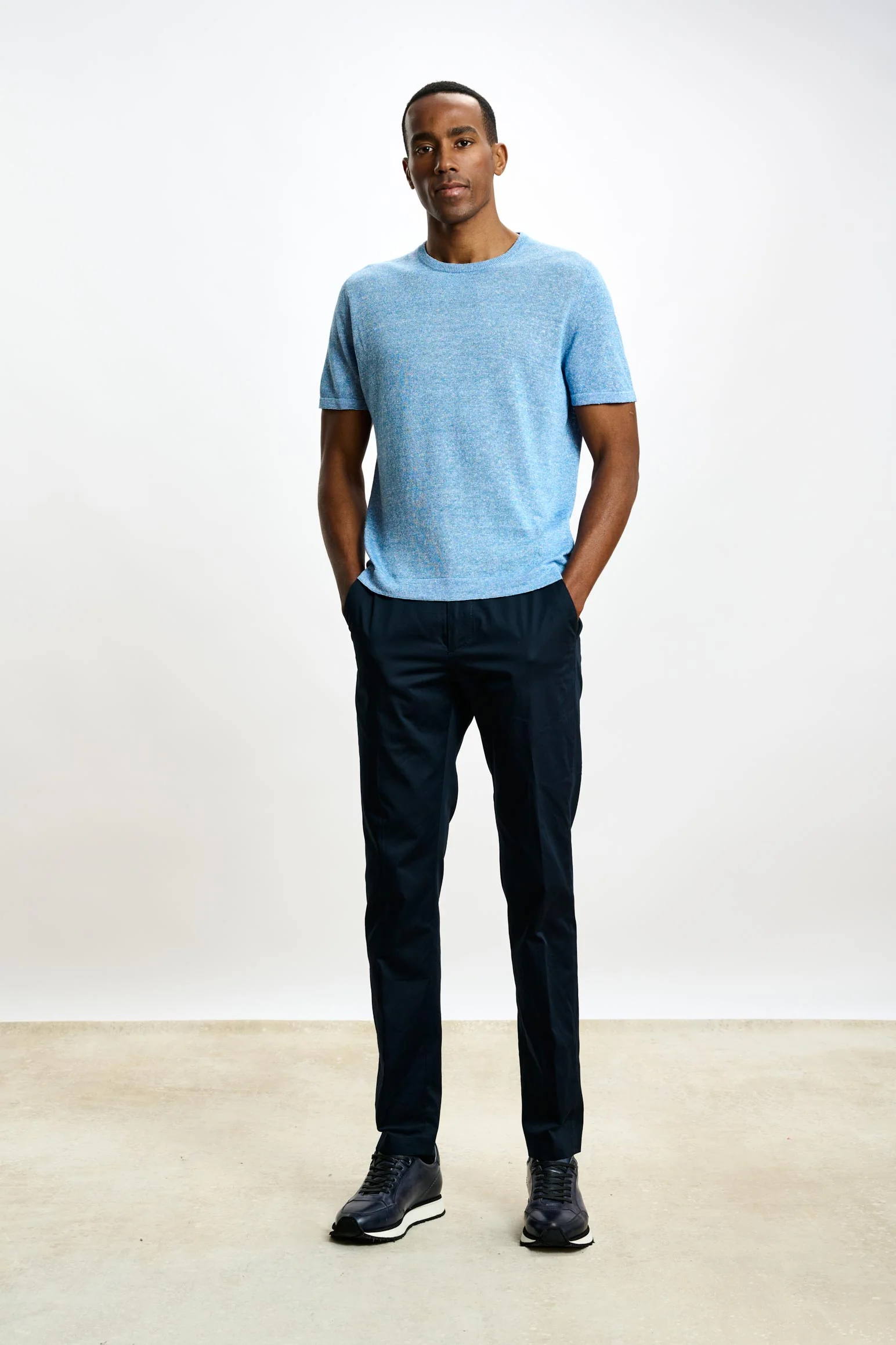 Cerulean Linen & Cotton Sefton Short Sleeve Knitwear - Image 4