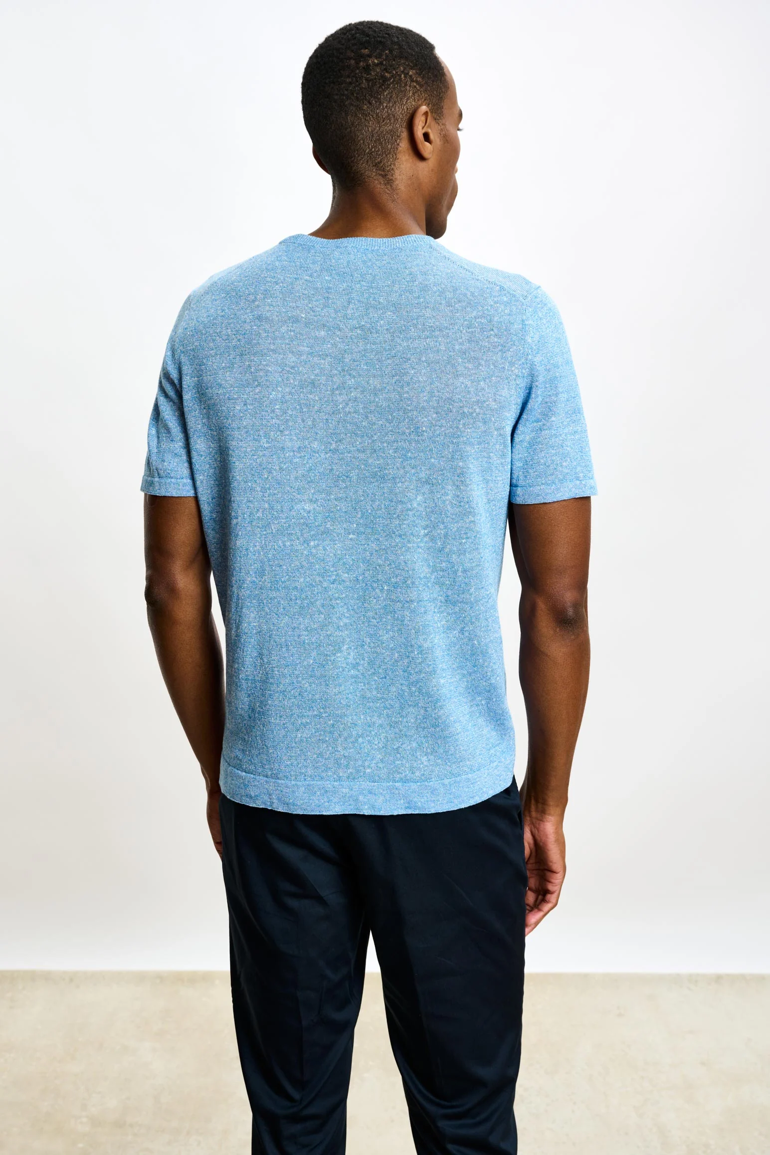 Cerulean Linen & Cotton Sefton Short Sleeve Knitwear - Image 5