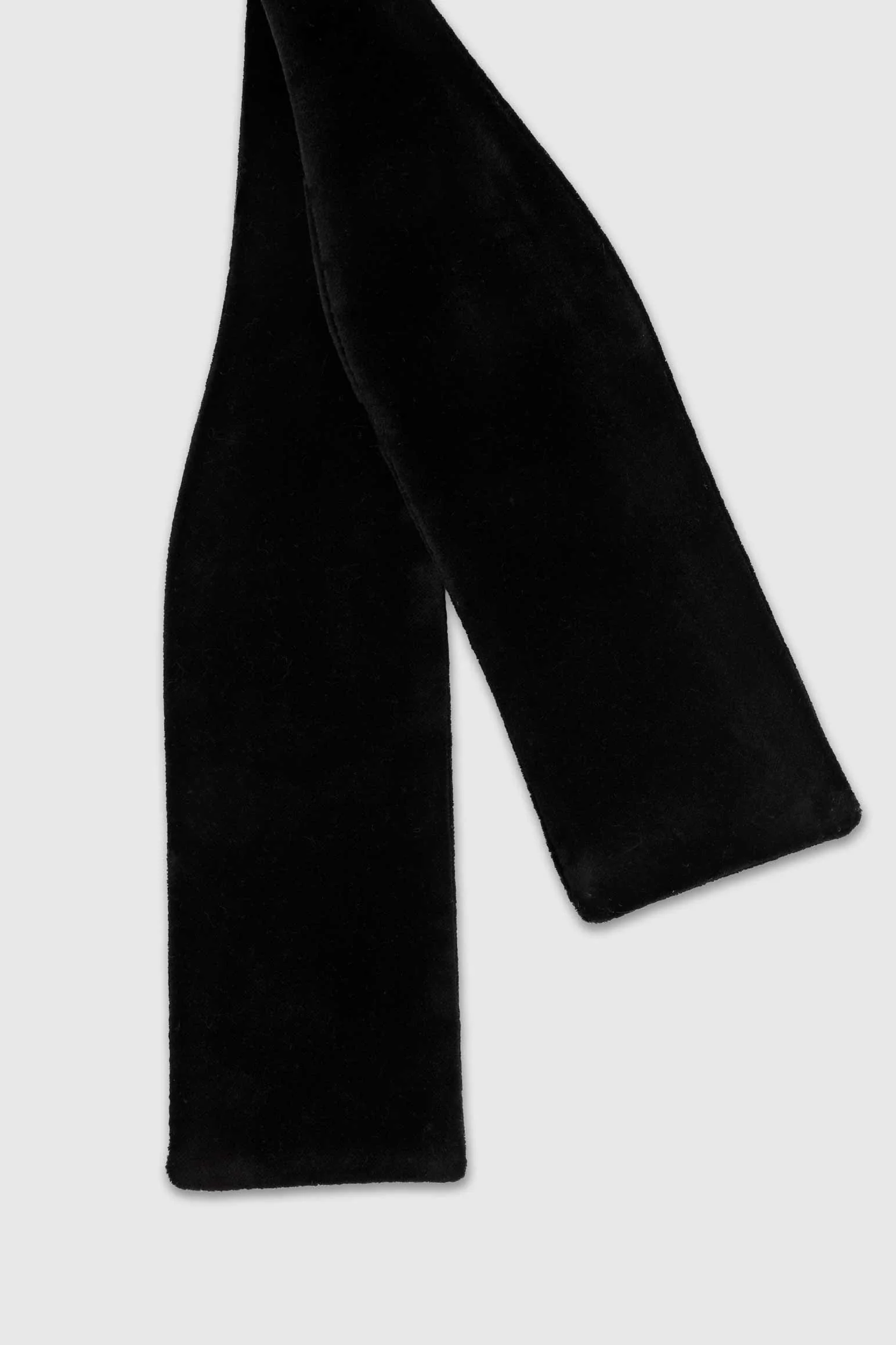 Black Cotton Velvet Self-Tie Bow Tie