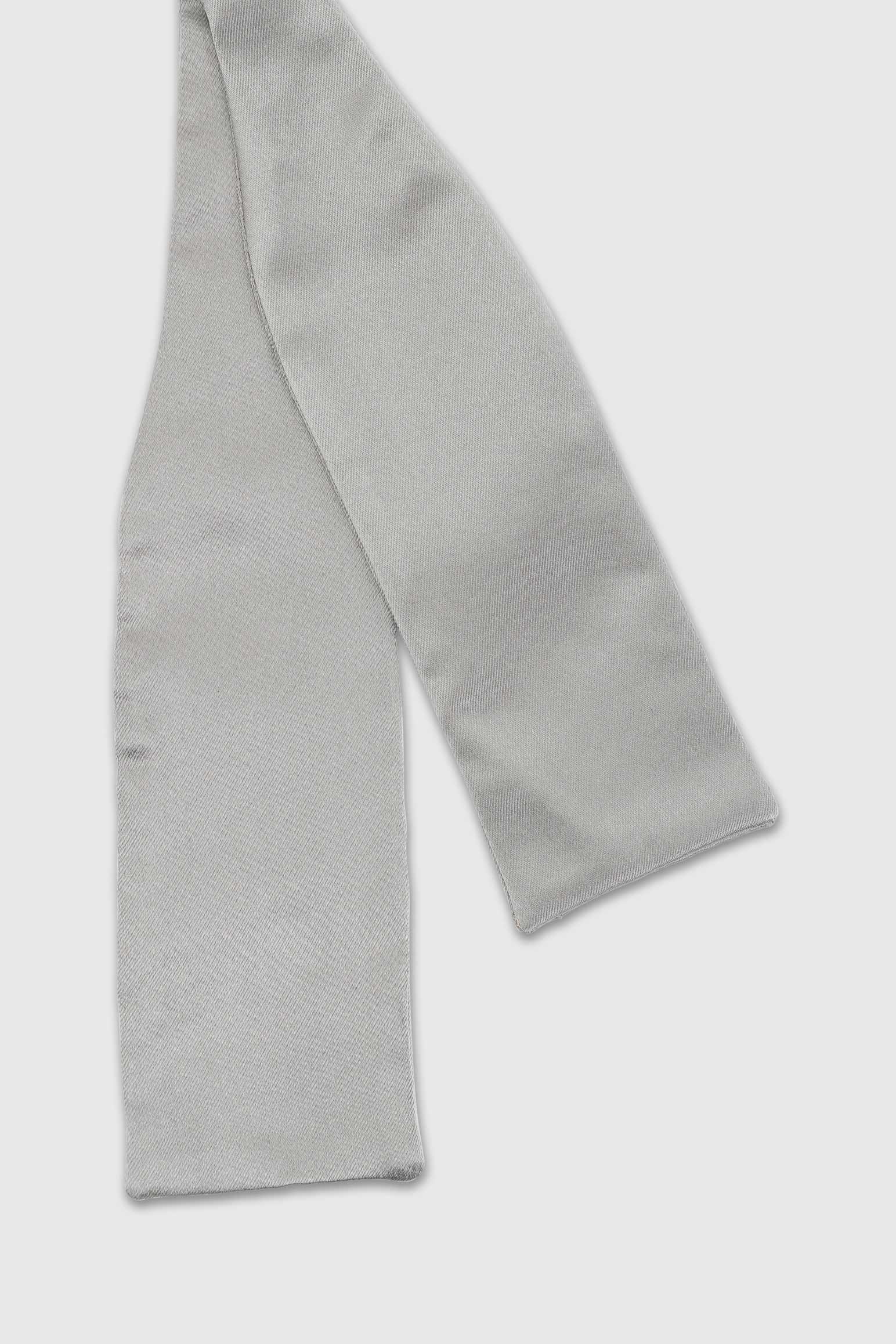 Grey Silk Self-Tie Satin Bow Tie