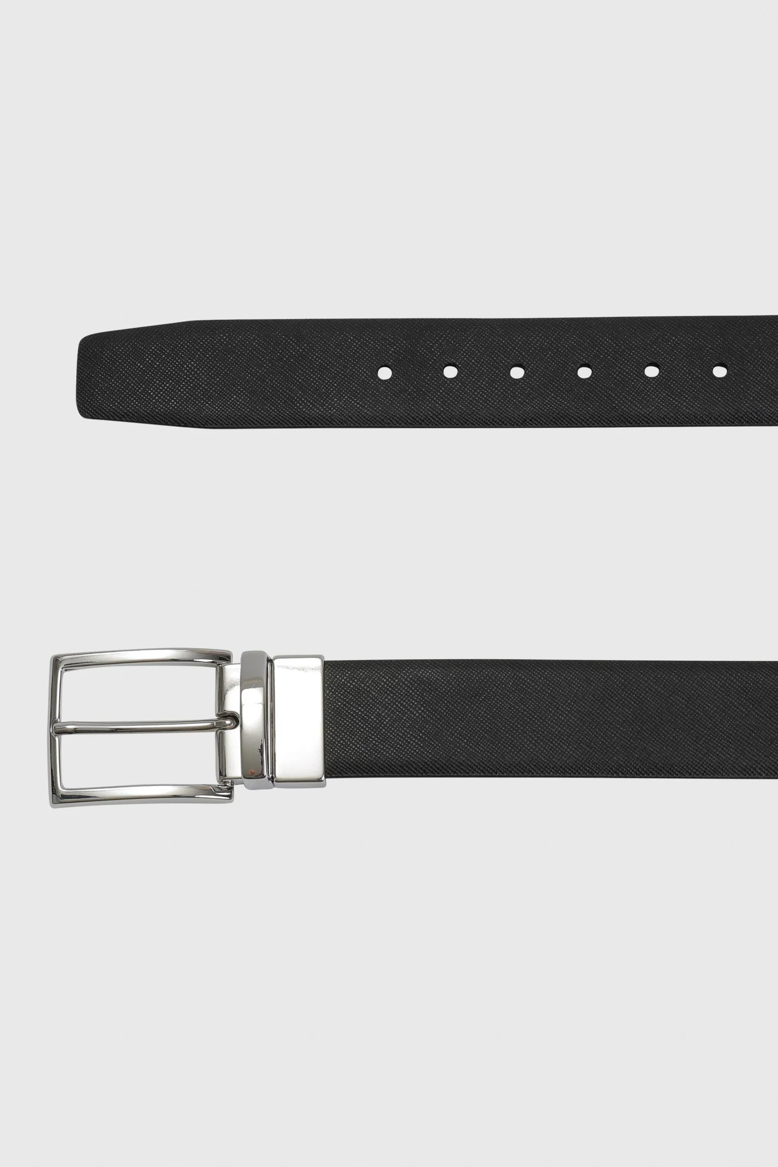 Black Sidmouth Calfskin Saffiano Reversible Belt