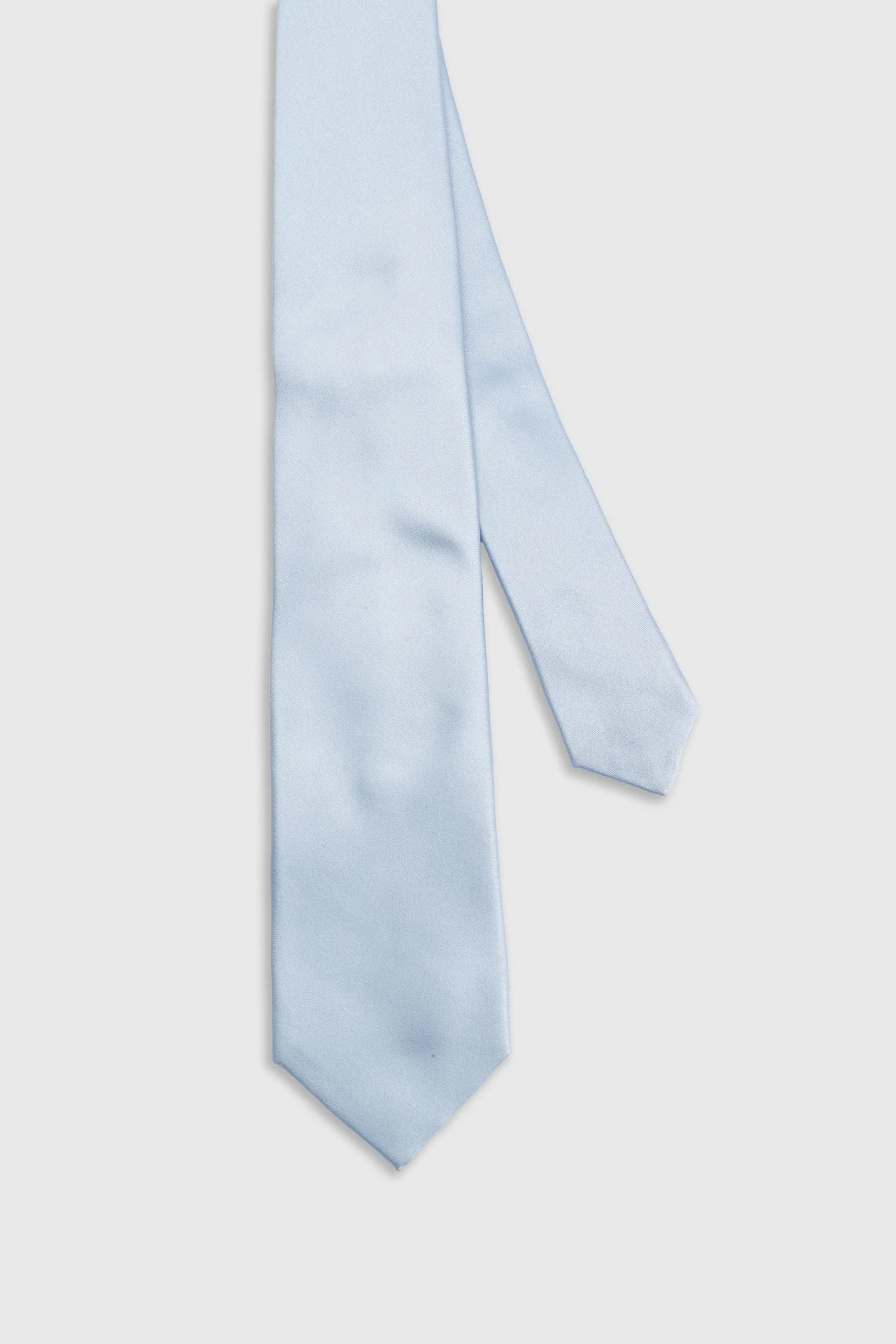 Pale Blue Silk Satin 7 Fold Tie