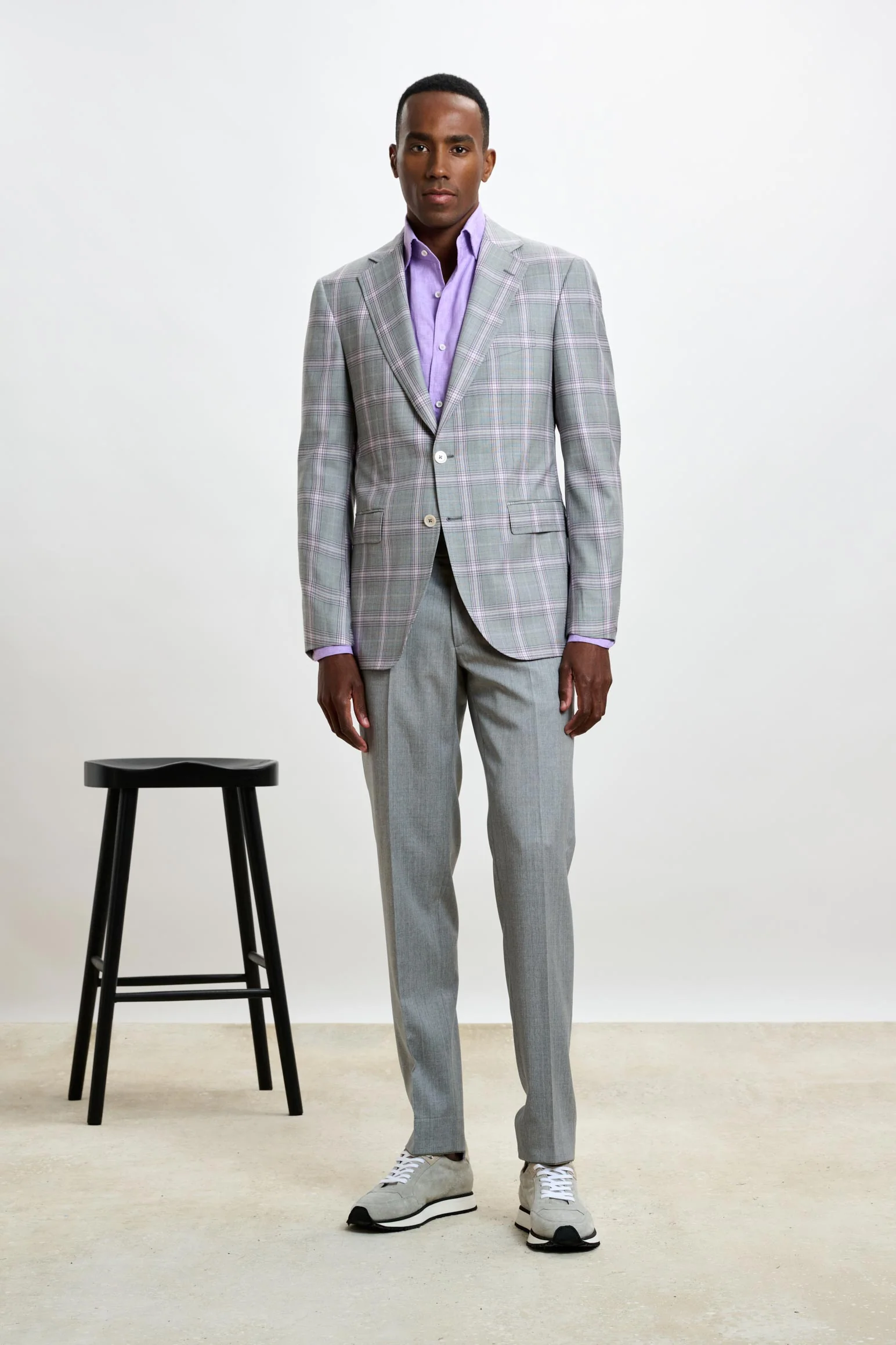 Light Grey & Lila Check Soho Jacket Mosaic