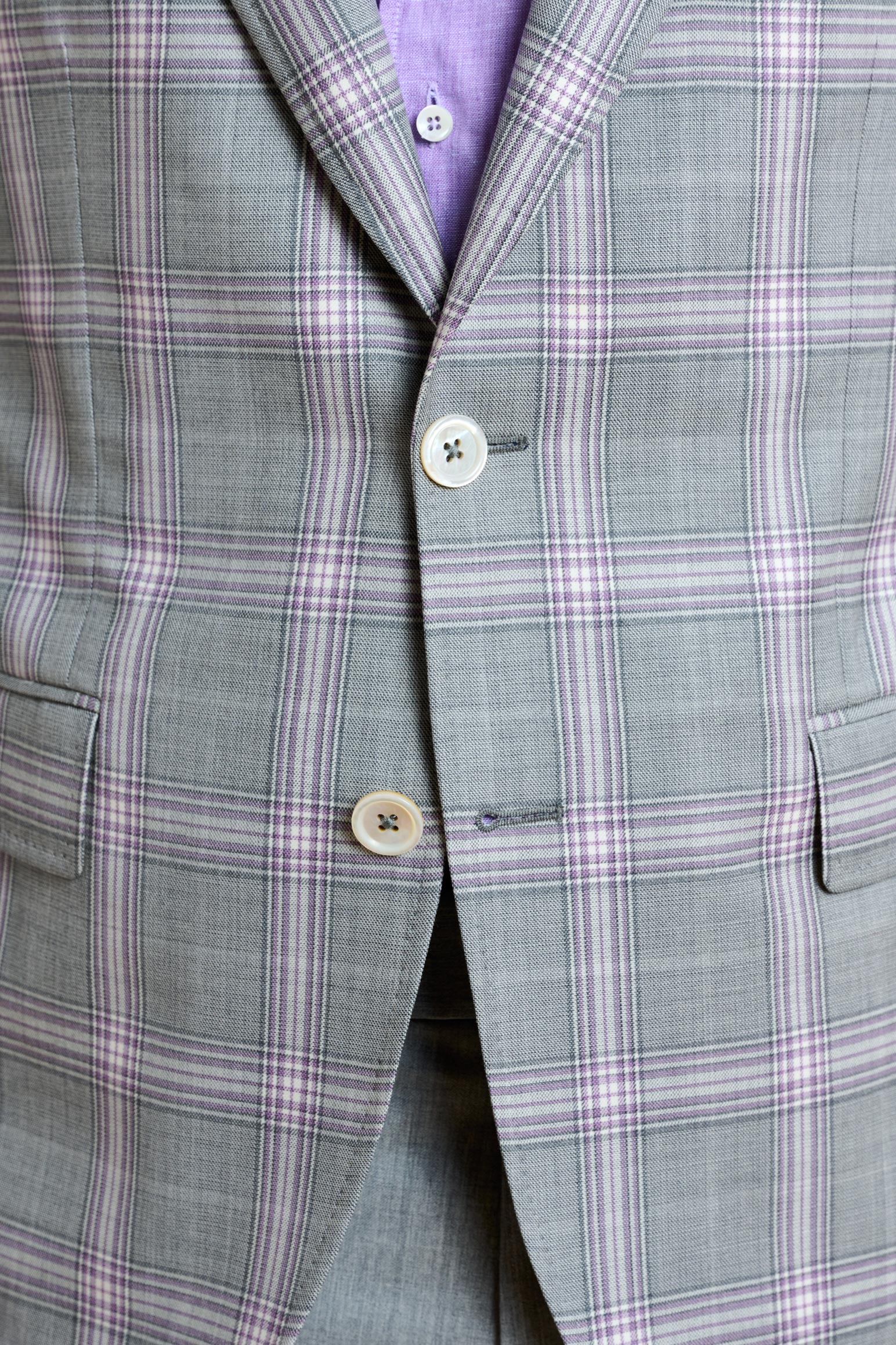 Light Grey & Lila Check Soho Jacket Mosaic - Image 3